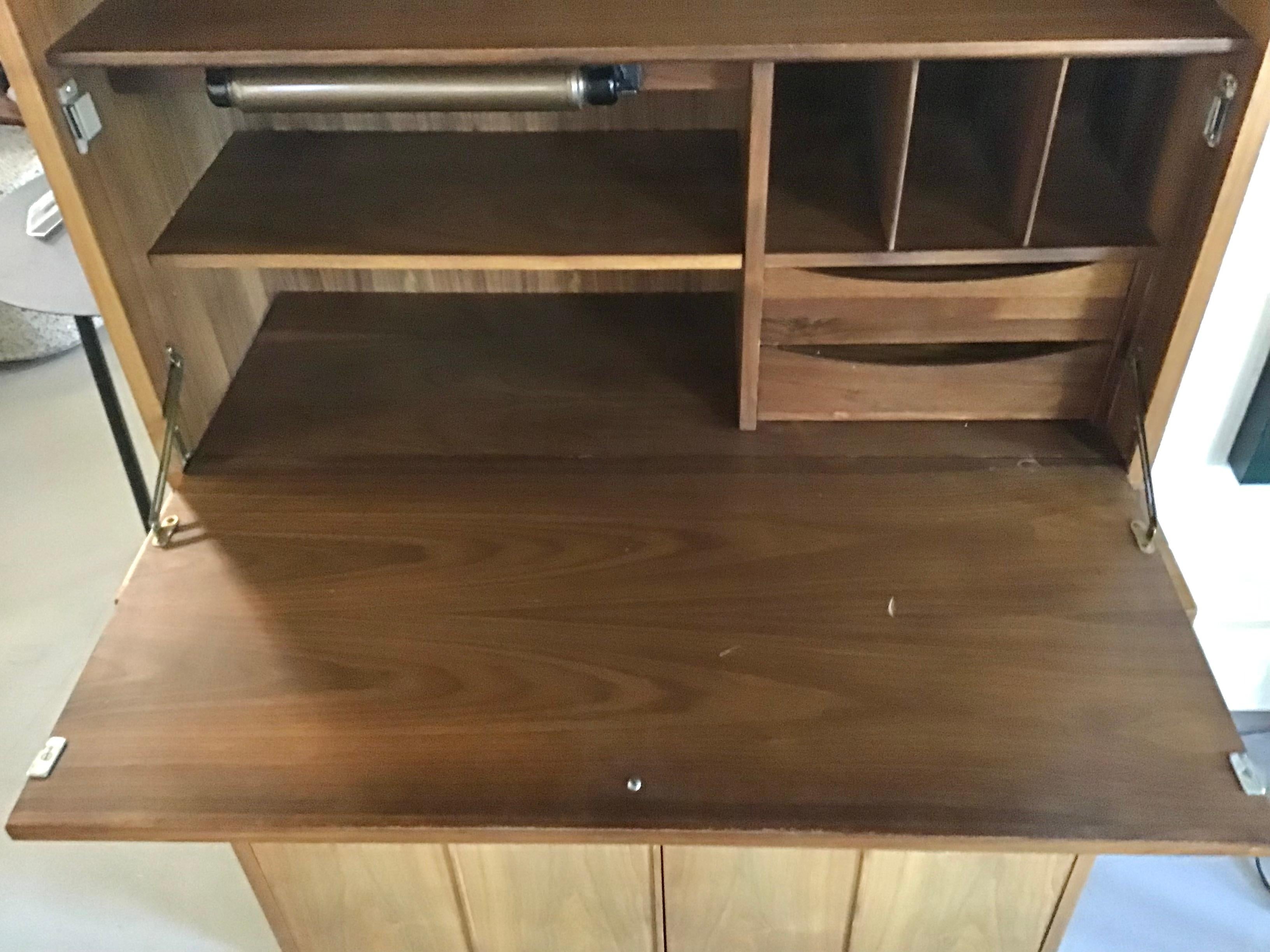 20th Century Kipp Stewart for Drexel Declaration Secretary Desk / Bar / Bookshelf For Sale