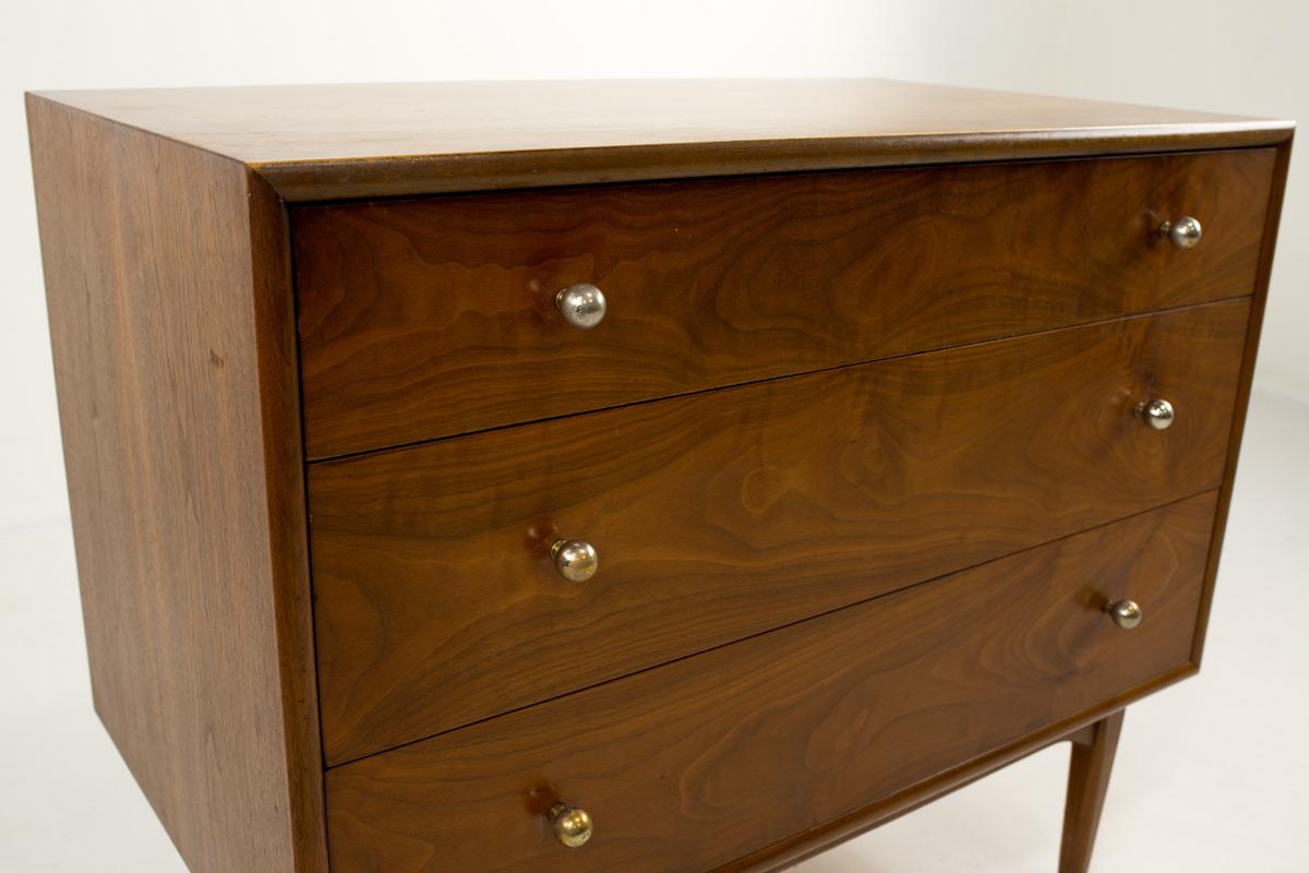 Mid-Century Modern Kipp Stewart for Drexel Declaration Small 3 Drawer Dresser Chest