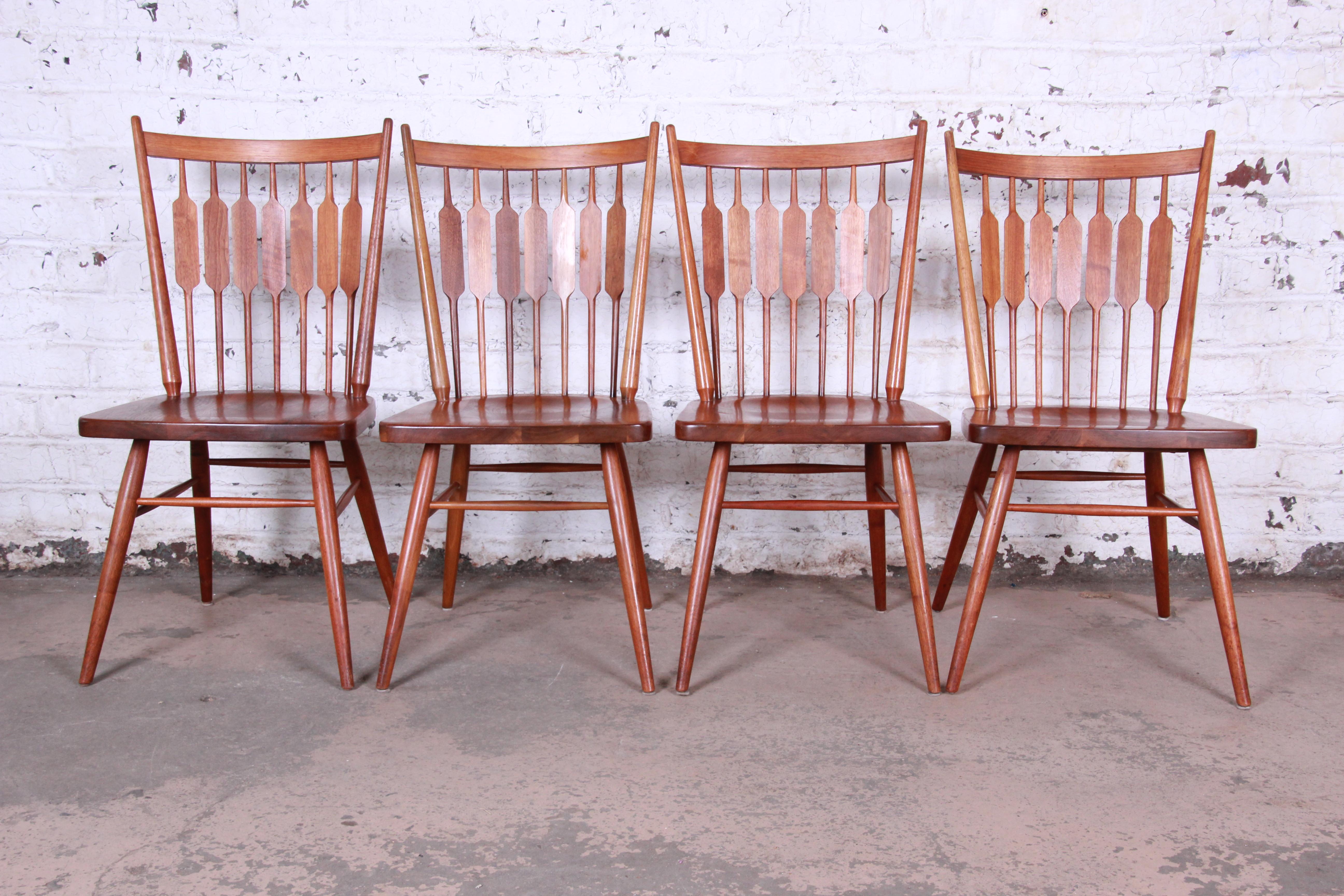 Kipp Stewart for Drexel Declaration Solid Walnut Dining Chairs, Set of Six 7