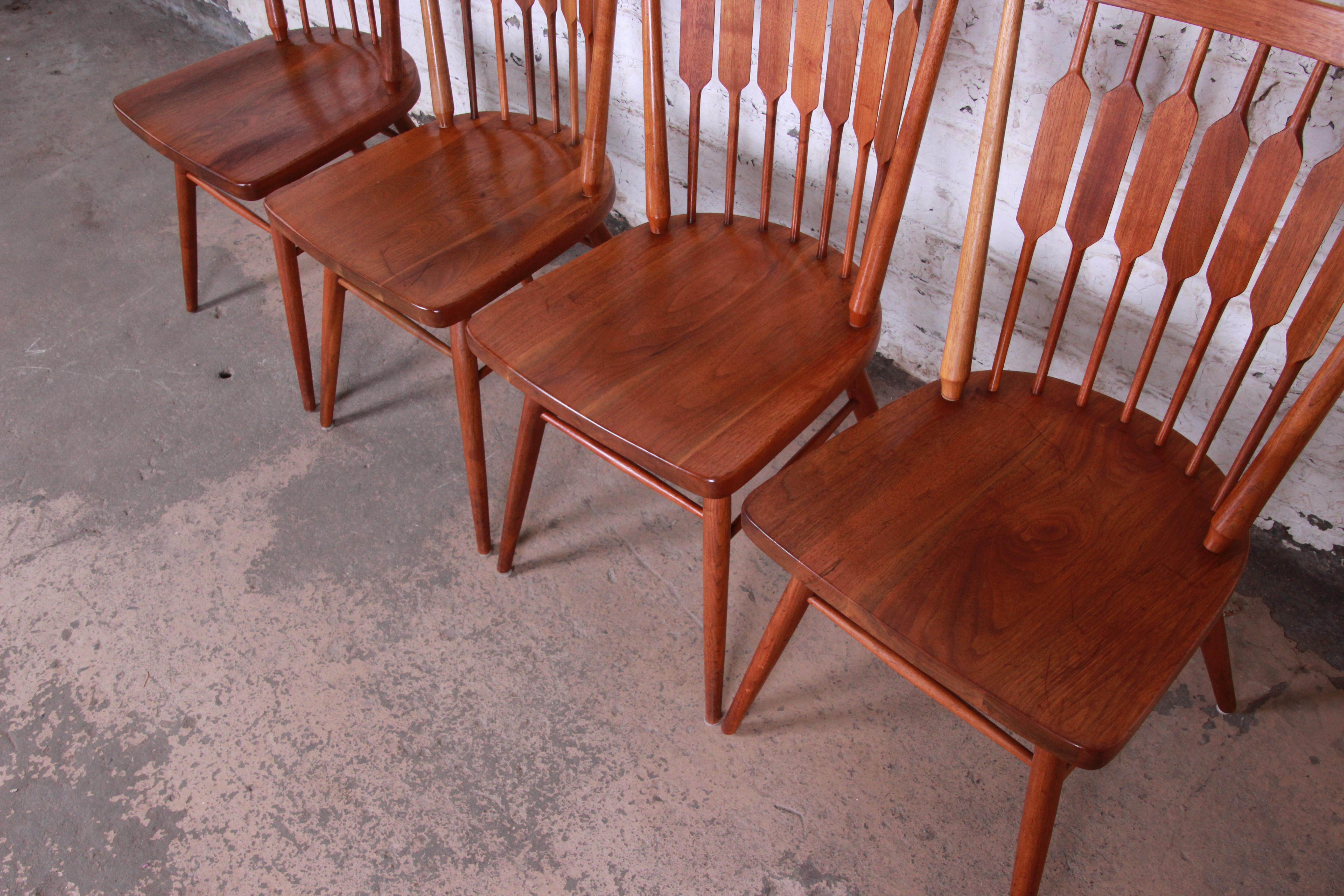 Kipp Stewart for Drexel Declaration Solid Walnut Dining Chairs, Set of Six 8