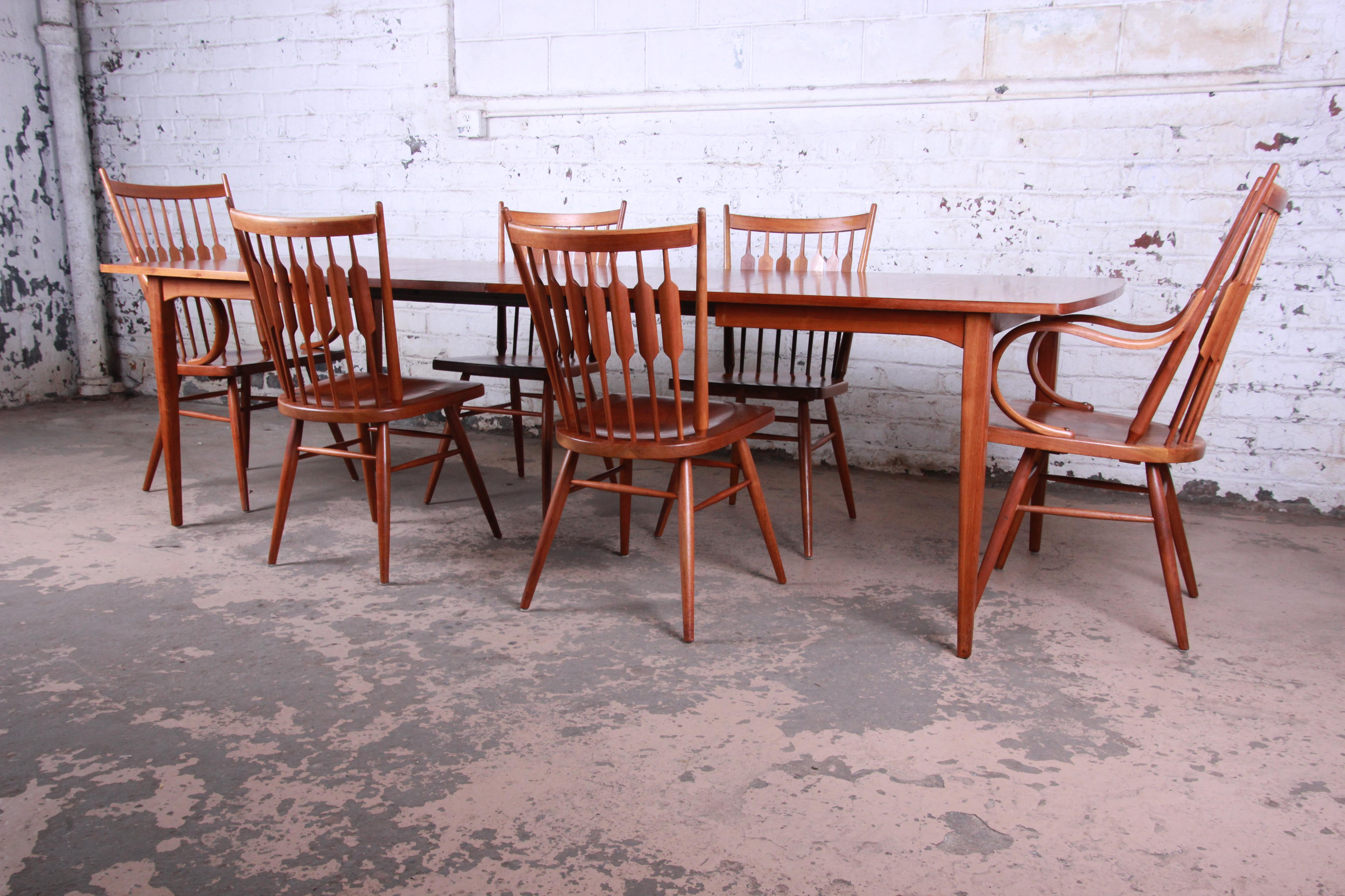 Kipp Stewart for Drexel Declaration Solid Walnut Dining Chairs, Set of Six 14