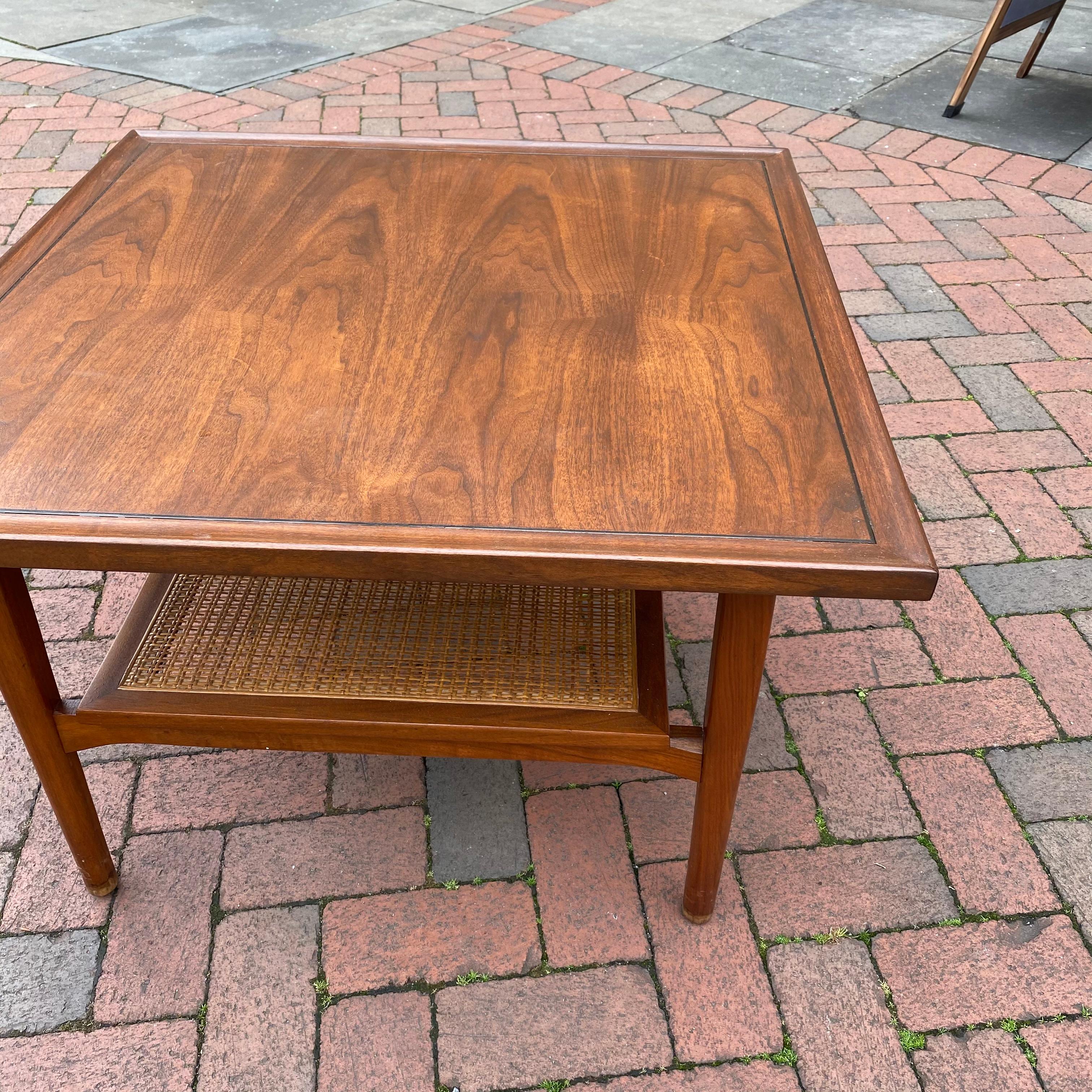 Kipp Stewart for Drexel Declaration Square Walnut Coffee Table Side Table 3