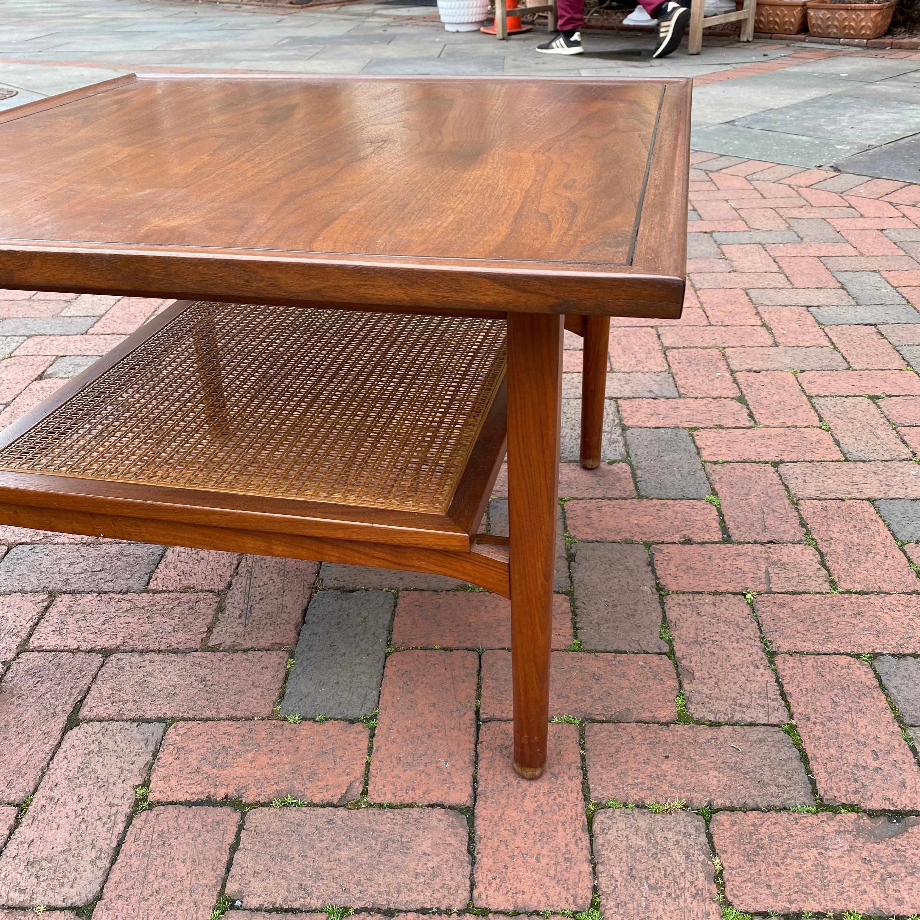 Kipp Stewart for Drexel Declaration Square Walnut Coffee Table Side Table 4