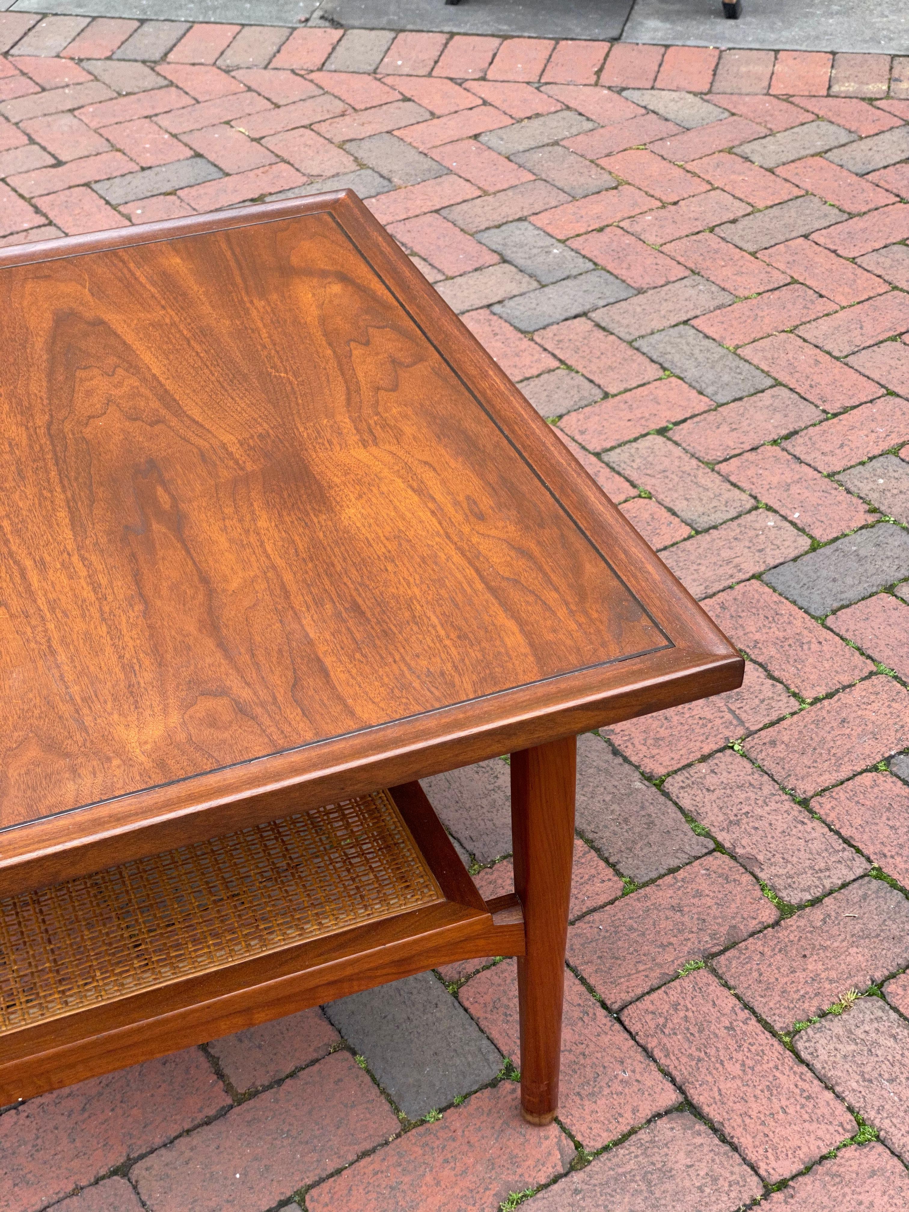Kipp Stewart for Drexel Declaration Square Walnut Coffee Table Side Table 1