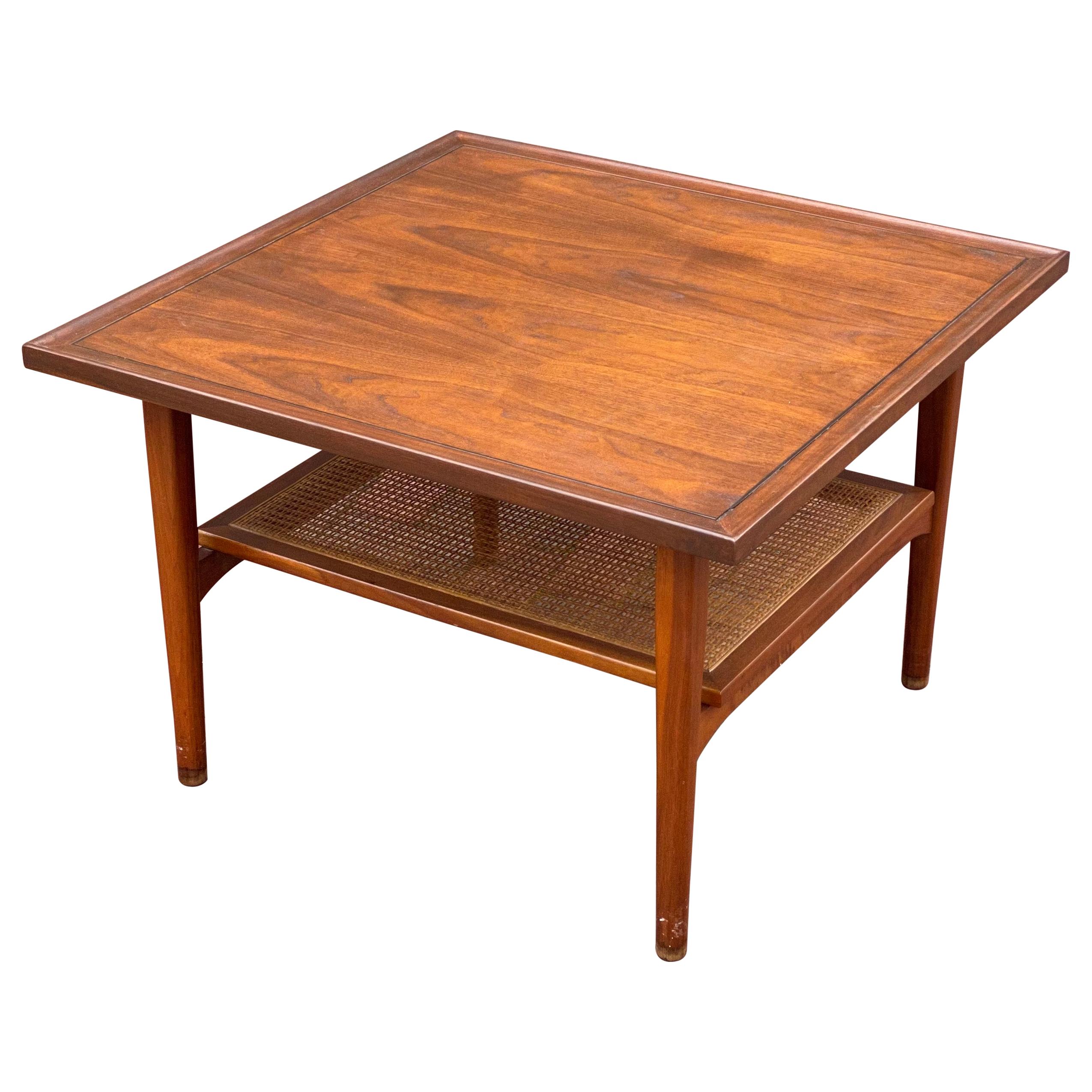 Kipp Stewart for Drexel Declaration Square Walnut Coffee Table Side Table