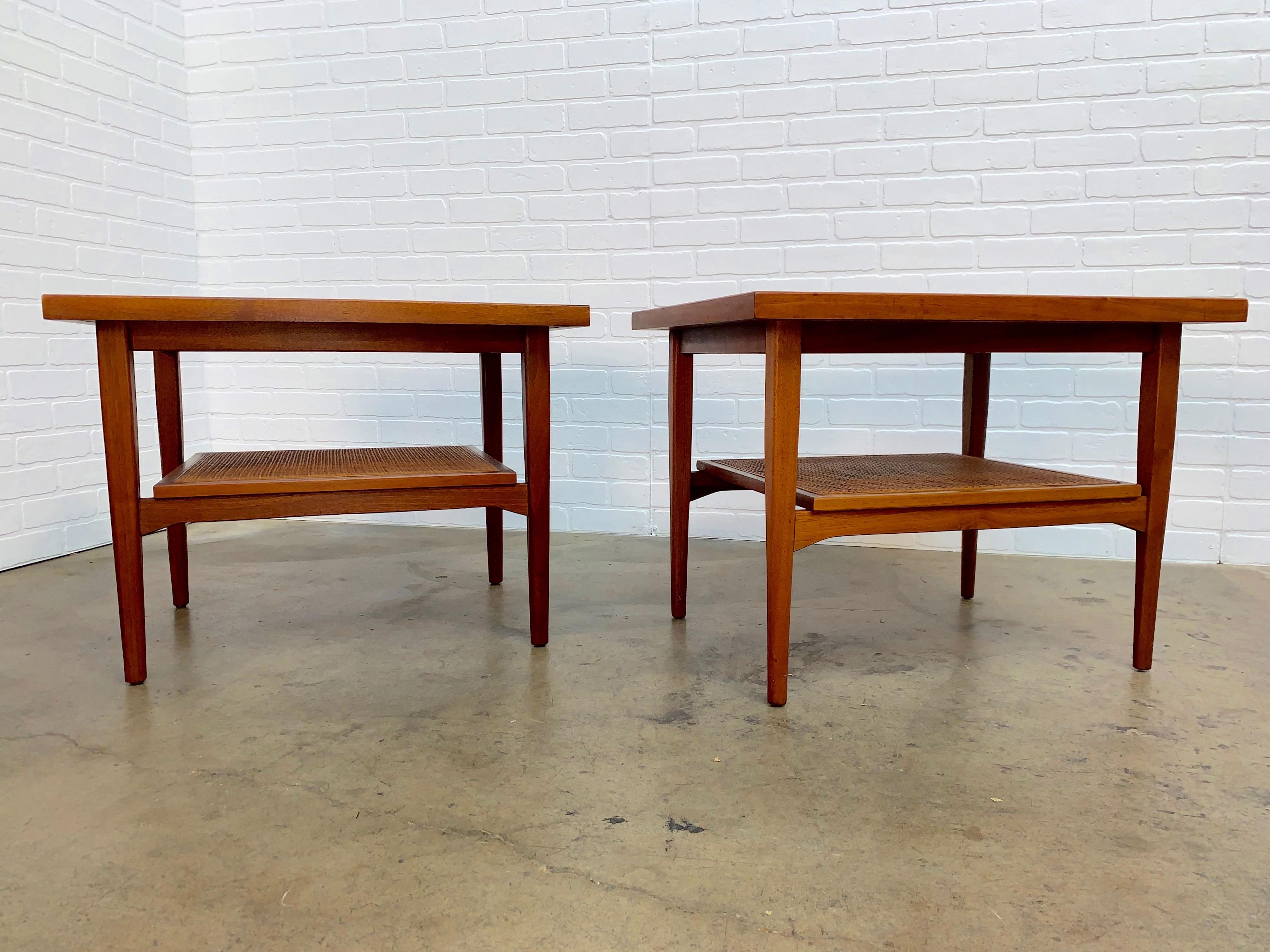 Kipp Stewart for Drexel Declaration Walnut and Cane Side Tables 7