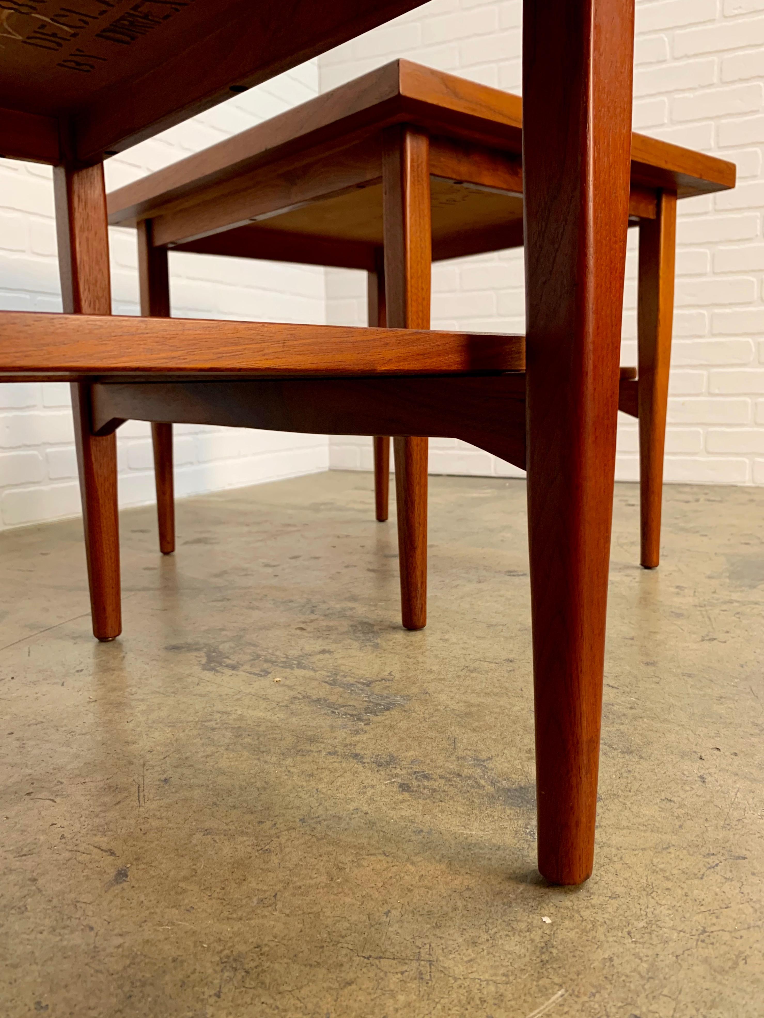 Mid-Century Modern Kipp Stewart for Drexel Declaration Walnut and Cane Side Tables