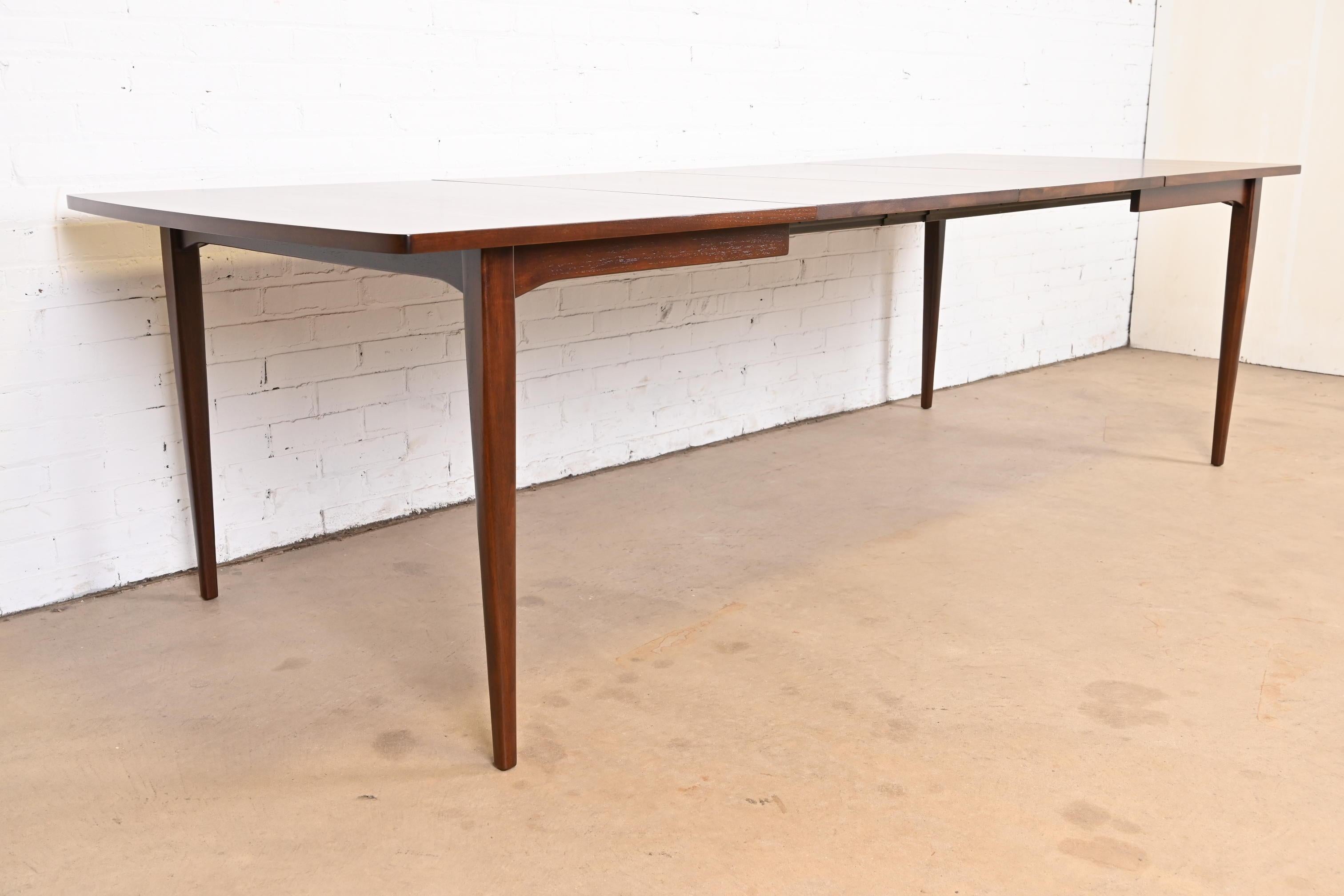 Mid-Century Modern Kipp Stewart for Drexel Declaration Walnut Dining Table, Newly Refinished
