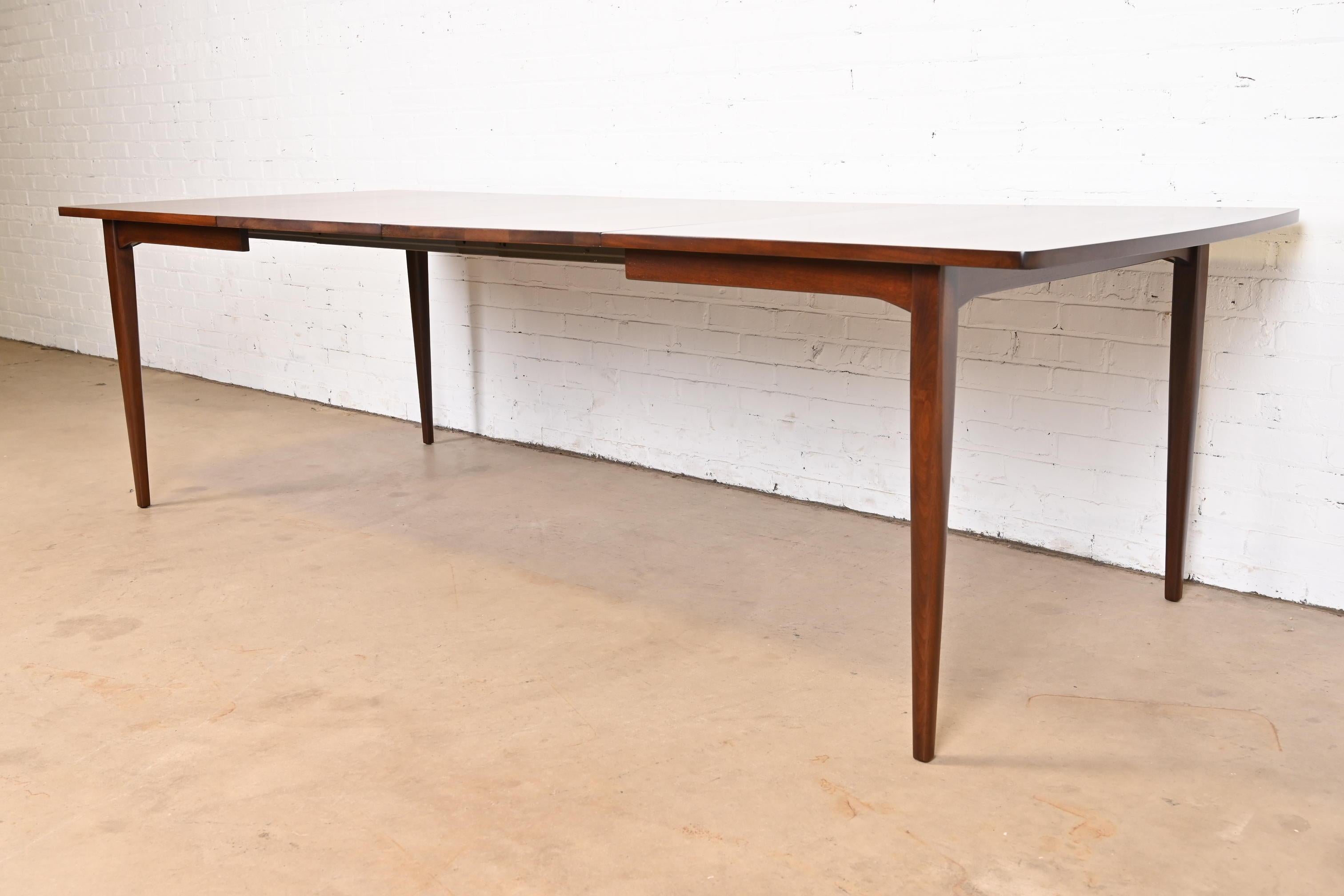 Kipp Stewart for Drexel Declaration Walnut Dining Table, Newly Refinished In Good Condition In South Bend, IN