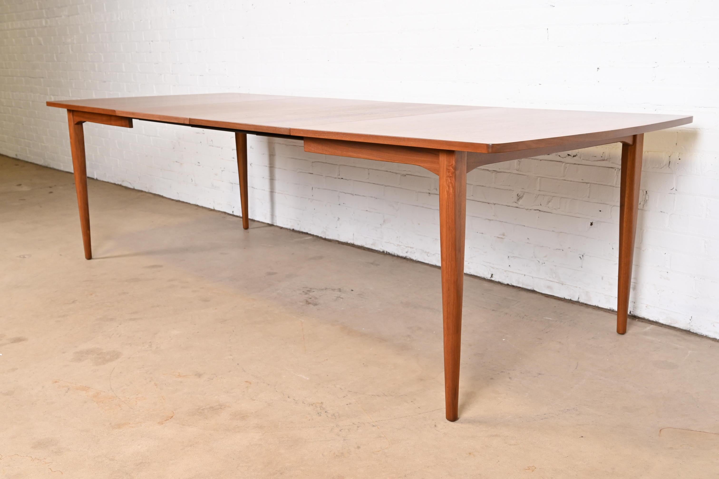 Kipp Stewart for Drexel Declaration Walnut Dining Table, Newly Refinished In Good Condition In South Bend, IN