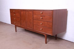 Kipp Stewart for Drexel Declaration Walnut Dresser or Credenza, Newly Refinished