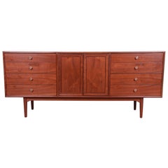 Kipp Stewart for Drexel Declaration Walnut Dresser or Credenza, Newly Refinished