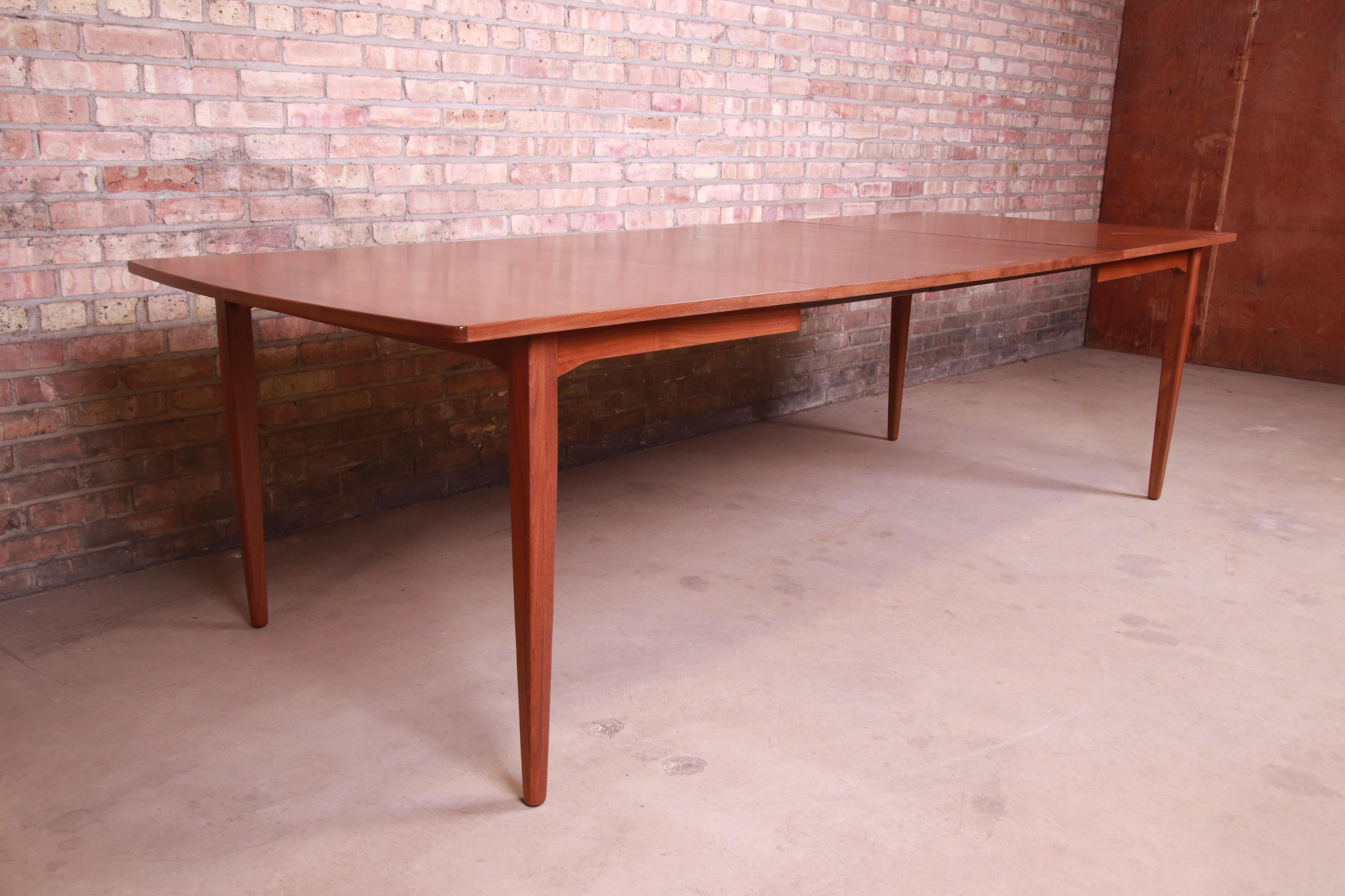 Mid-Century Modern Kipp Stewart for Drexel Declaration Walnut Extension Dining Table, Refinished