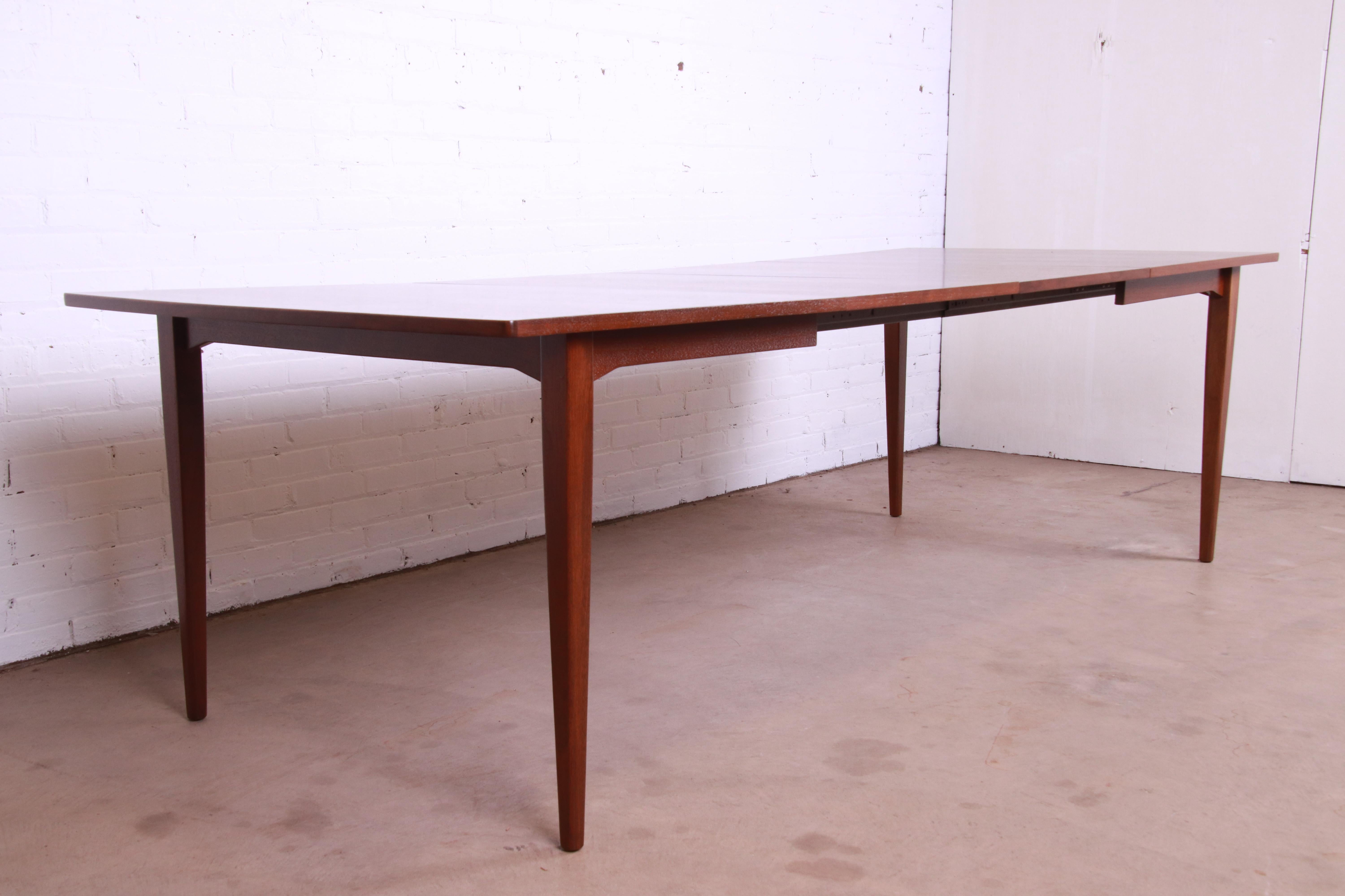 American Kipp Stewart for Drexel Declaration Walnut Extension Dining Table, Refinished