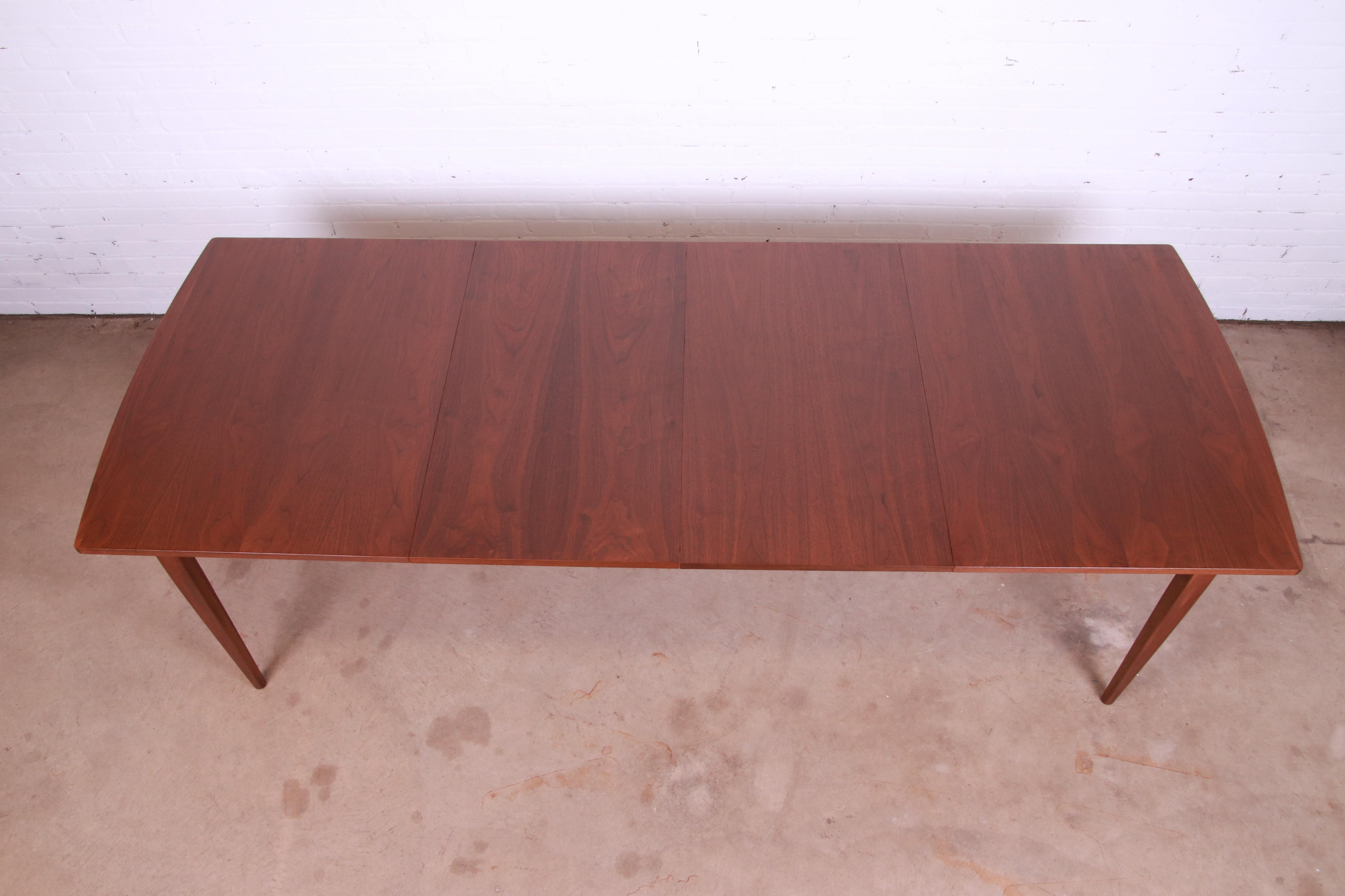 Kipp Stewart for Drexel Declaration Walnut Extension Dining Table, Refinished In Good Condition In South Bend, IN