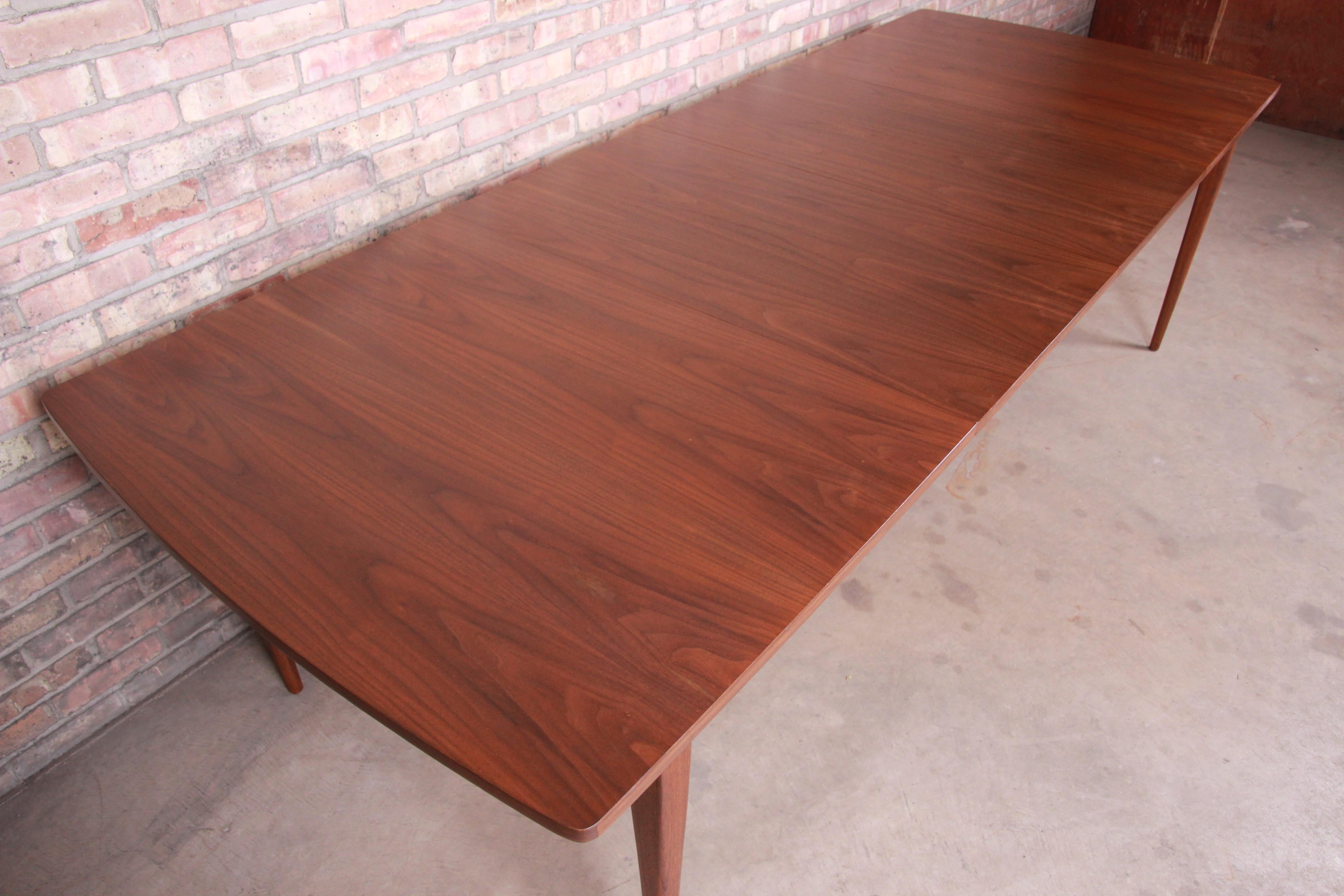 Mid-20th Century Kipp Stewart for Drexel Declaration Walnut Extension Dining Table, Restored