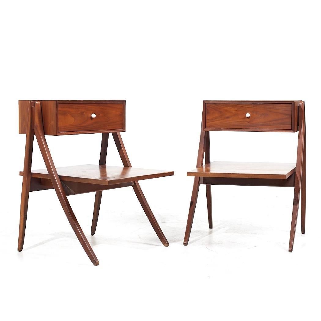Kipp Stewart for Drexel Declaration Walnut Nightstands - Pair

Each nightstand measures: 21 wide x 22 deep x 27.75 inches high

All pieces of furniture can be had in what we call restored vintage condition. That means the piece is restored upon