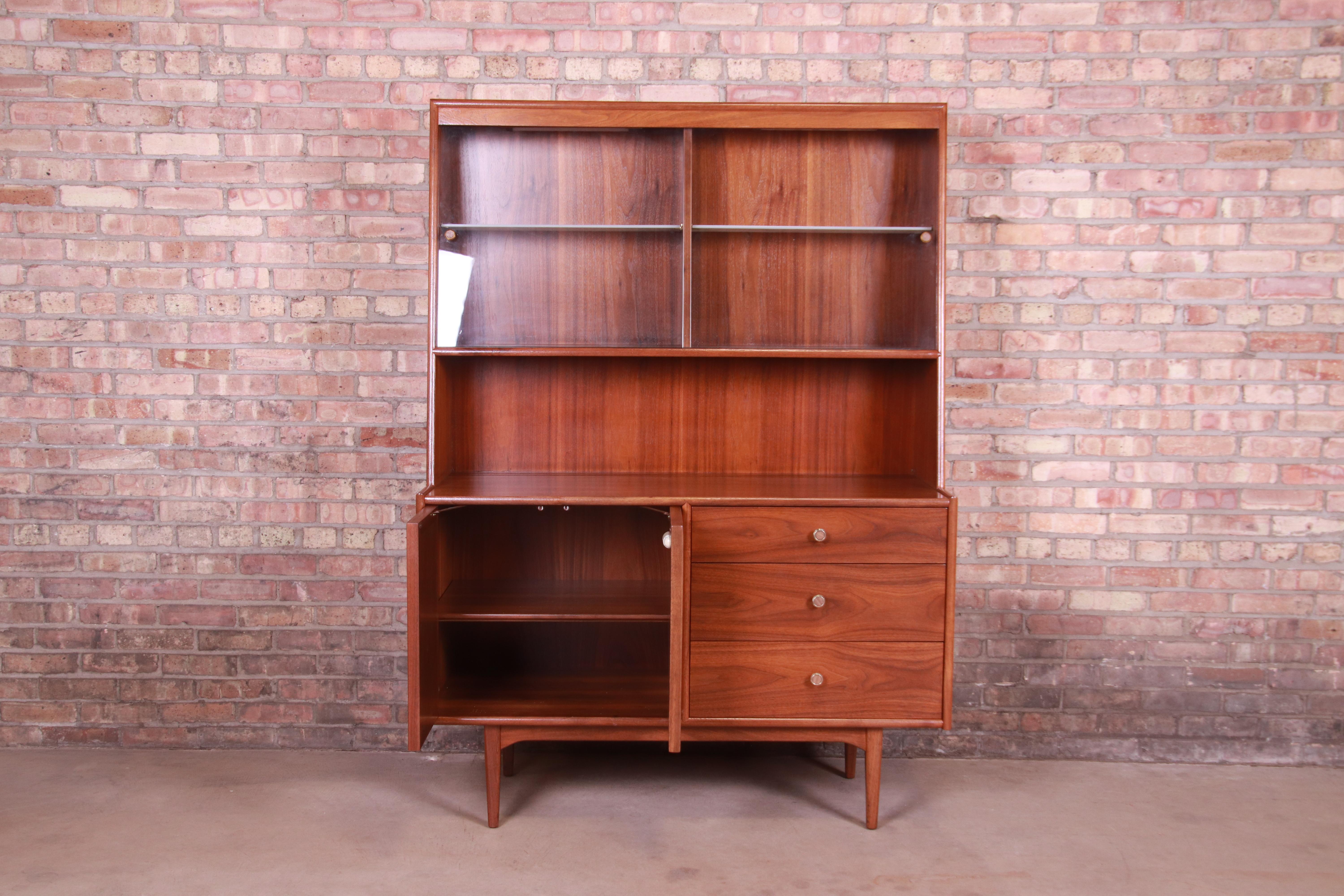 Kipp Stewart for Drexel Declaration Walnut Sideboard Hutch or Bar Cabinet, 1964 2