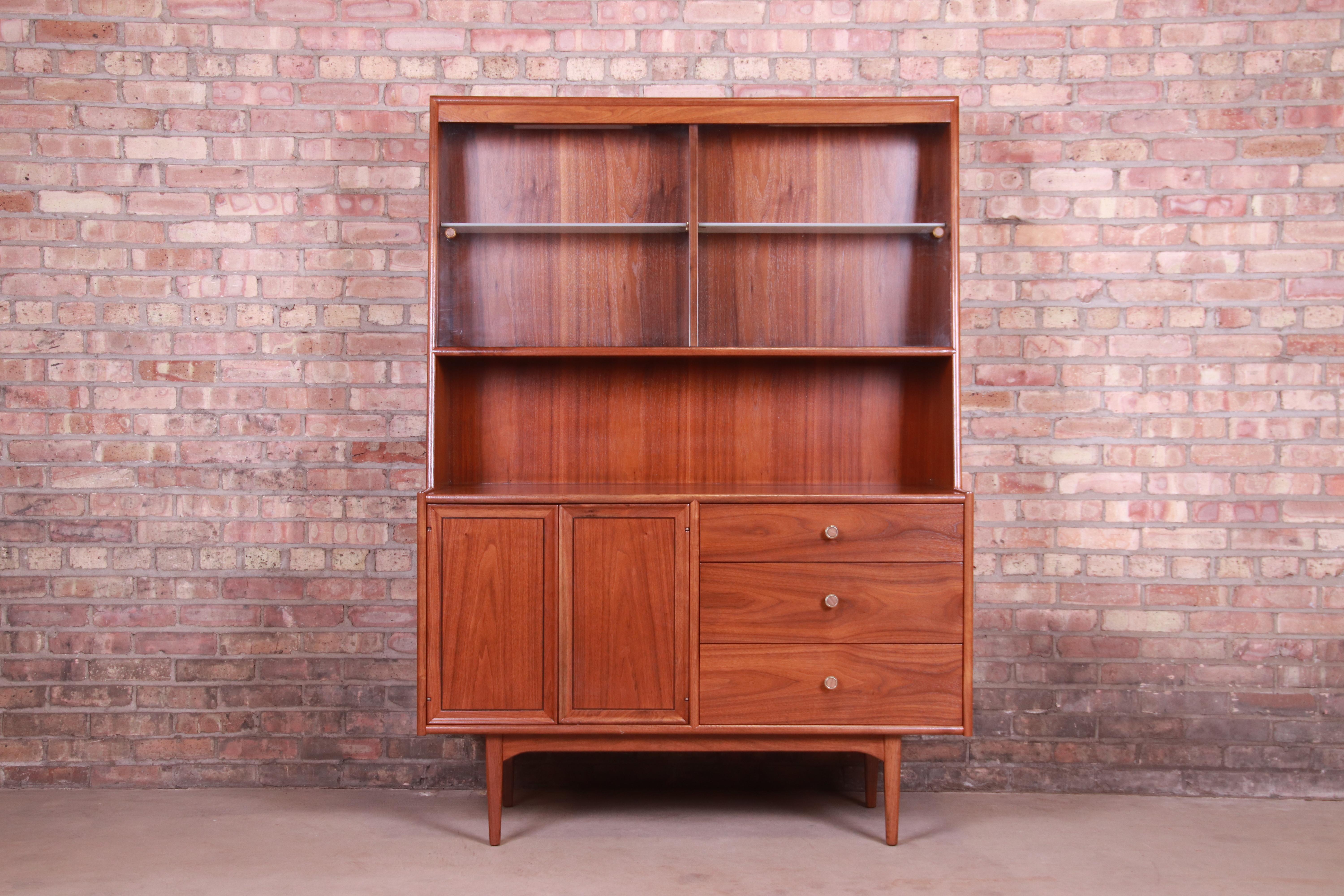 An exceptional Mid-Century Modern lighted bar cabinet or sideboard hutch

By Kipp Stewart for Drexel 
