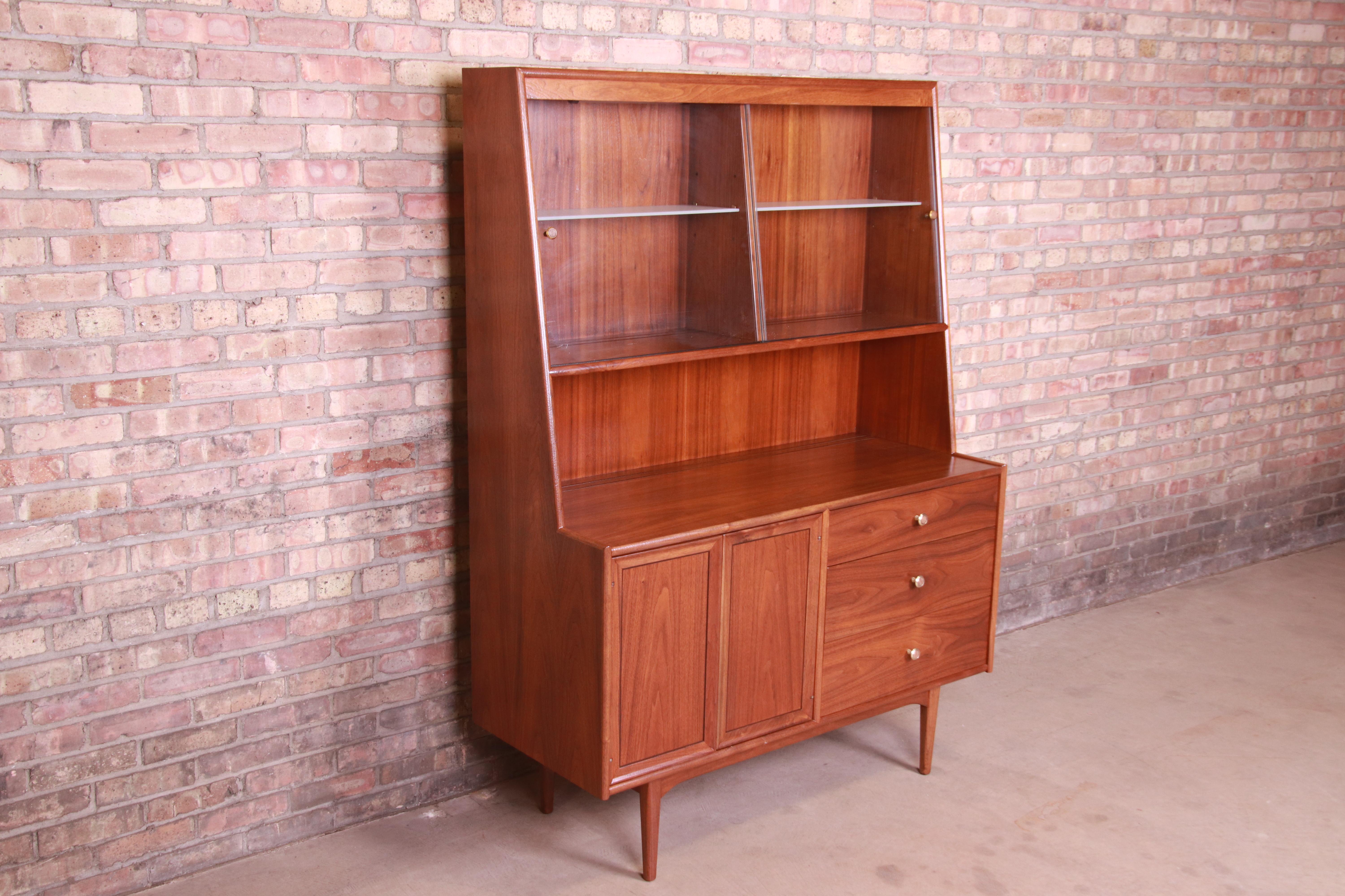 Mid-Century Modern Kipp Stewart for Drexel Declaration Walnut Sideboard Hutch or Bar Cabinet, 1964