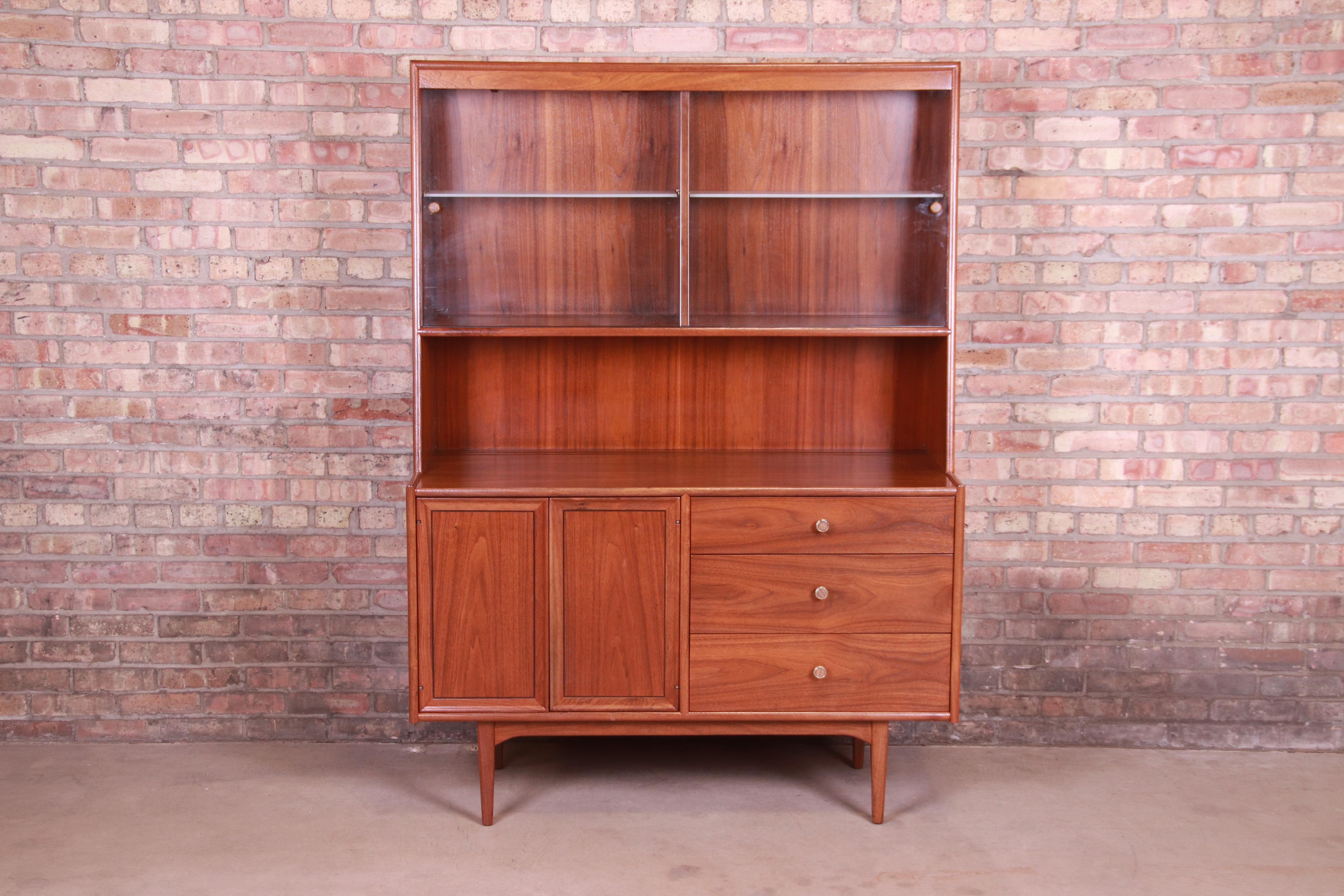 American Kipp Stewart for Drexel Declaration Walnut Sideboard Hutch or Bar Cabinet, 1964