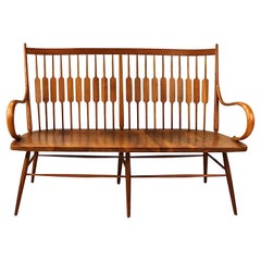 Kipp Stewart for Drexel Declaration Walnut Spindle Back Bench