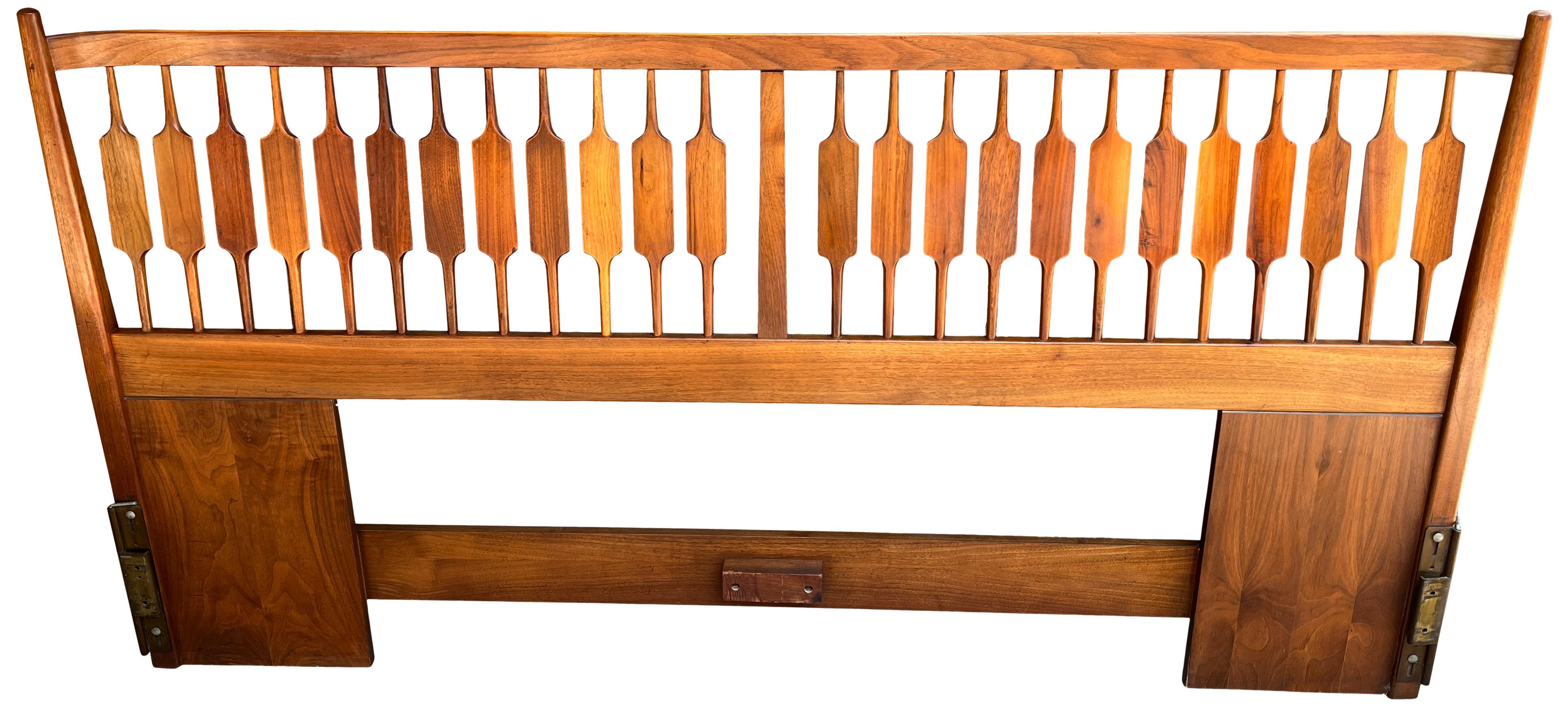 Mid-Century Modern Kipp Stewart for Drexel King Walnut Headboard