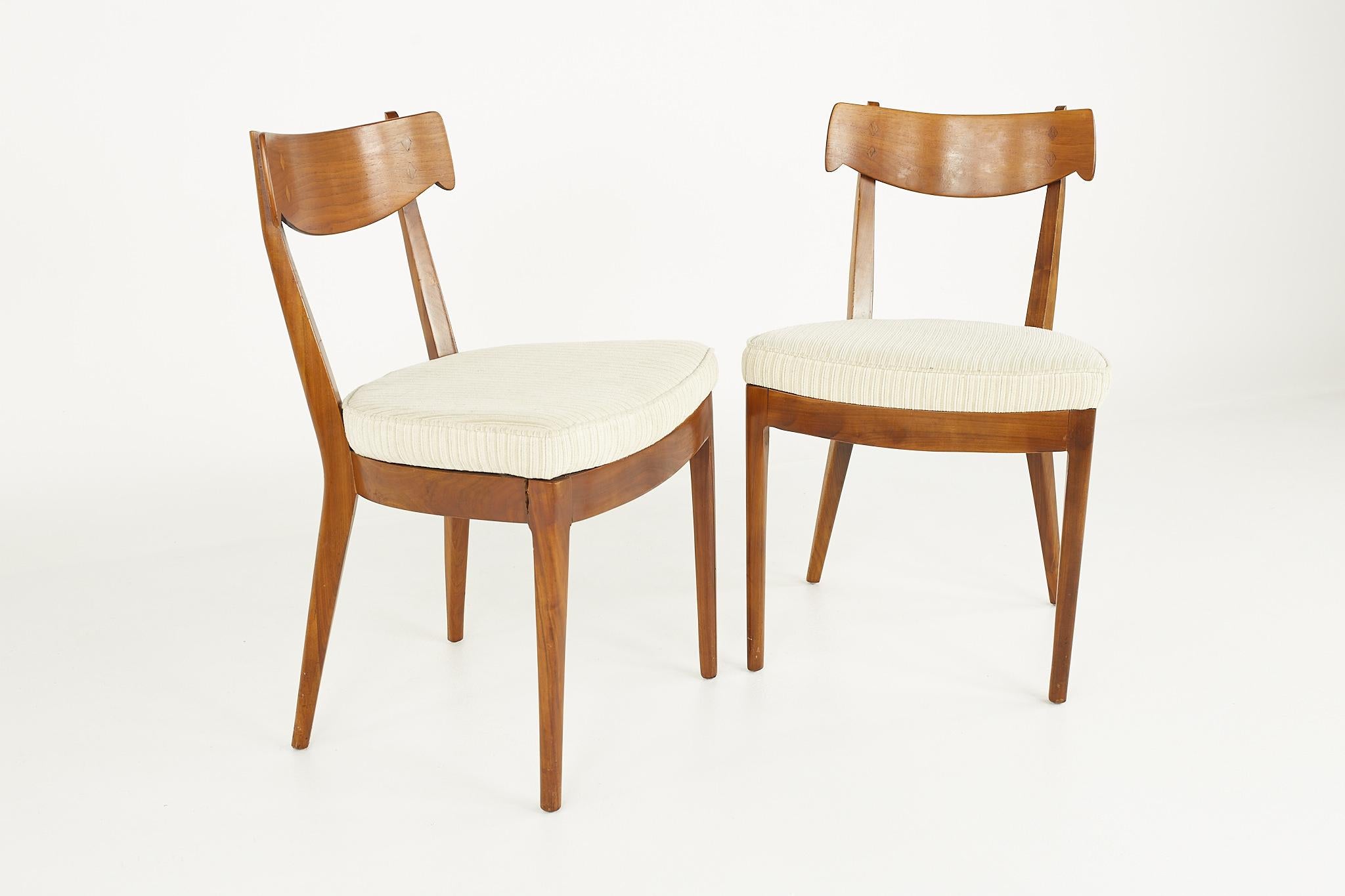 Late 20th Century Kipp Stewart for Drexel Mid Century Walnut Dining Chairs - Set of 6