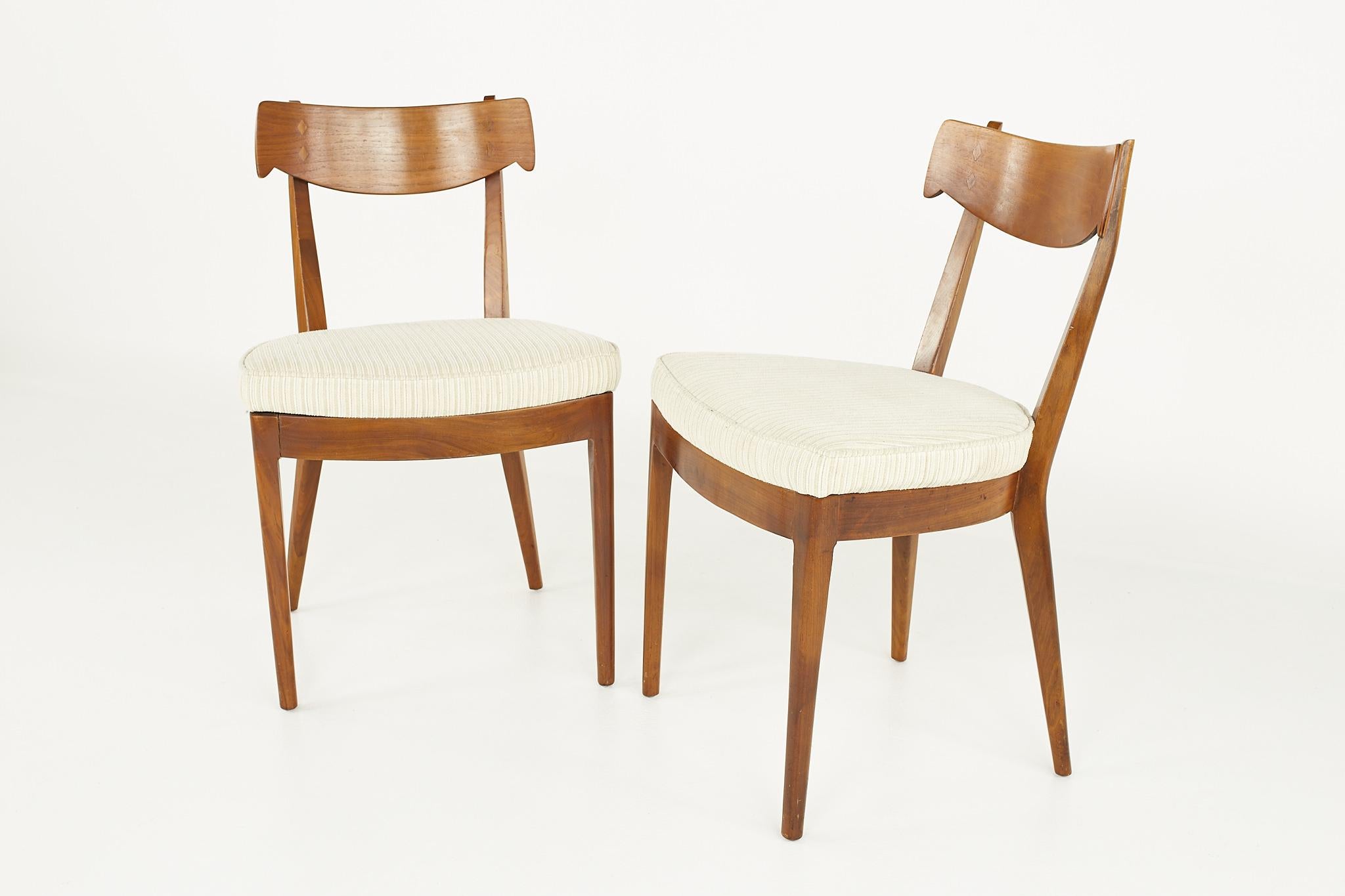 Kipp Stewart for Drexel Mid Century Walnut Dining Chairs - Set of 6 1