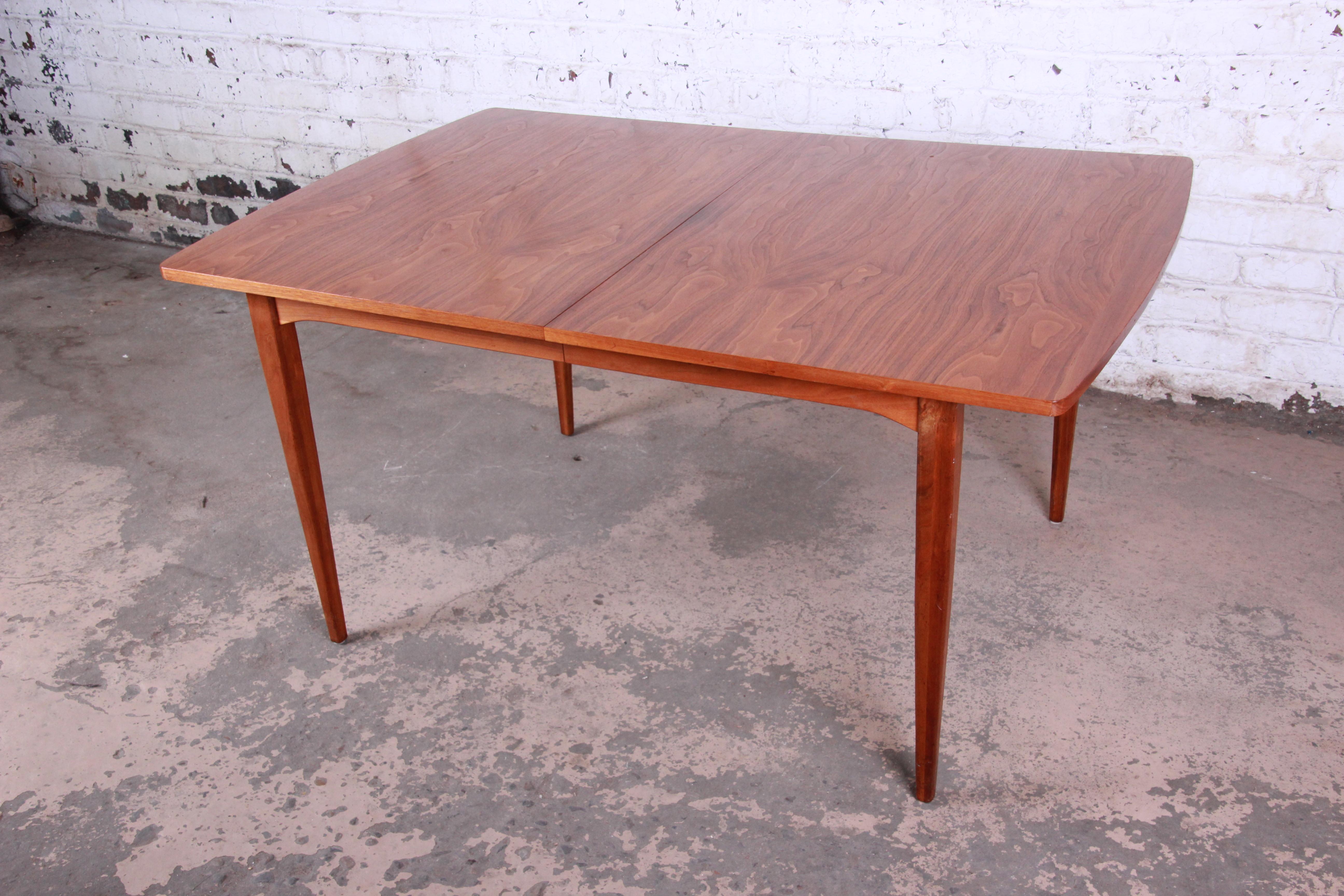 North American Kipp Stewart for Drexel Mid-Century Modern Walnut Extension Dining Table, 1959