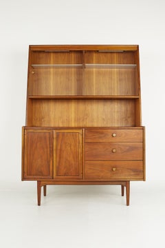 Kipp Stewart for Drexel Mid Century Walnut China Cabinet