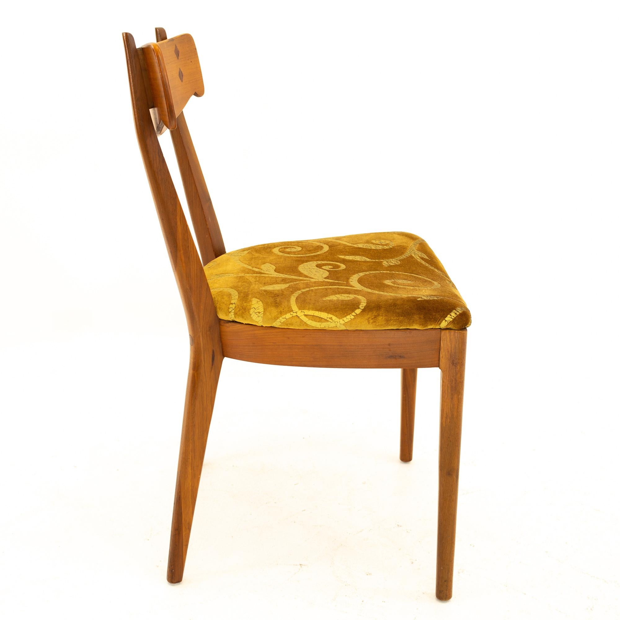 Kipp Stewart for Drexel Mid Century Walnut Dining Chairs, Set of 4 3