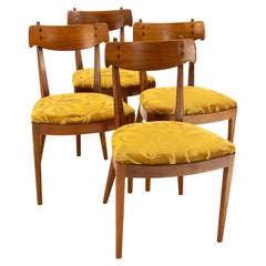 Kipp Stewart for Drexel Mid Century Walnut Dining Chairs, Set of 4