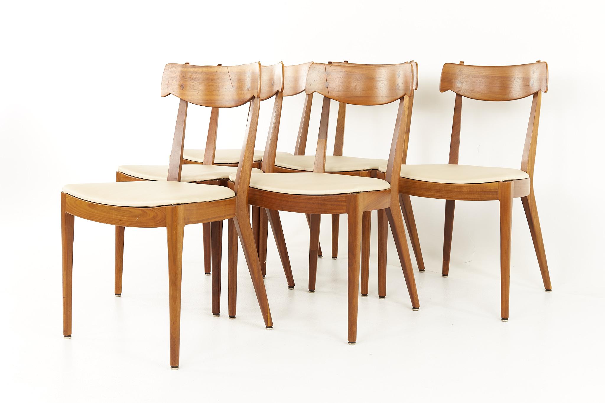 Mid-Century Modern Kipp Stewart for Drexel Mid Century Walnut Dining Chairs, Set of 6