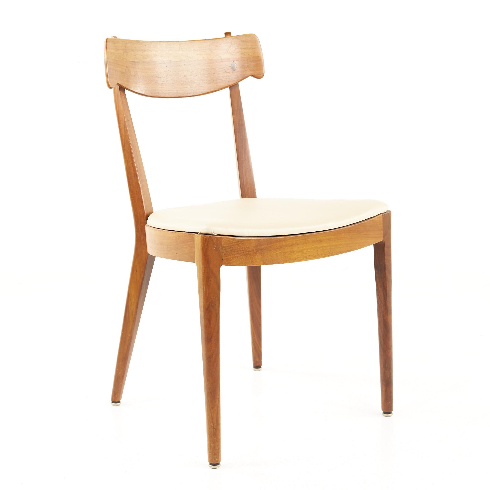 American Kipp Stewart for Drexel Mid Century Walnut Dining Chairs, Set of 6