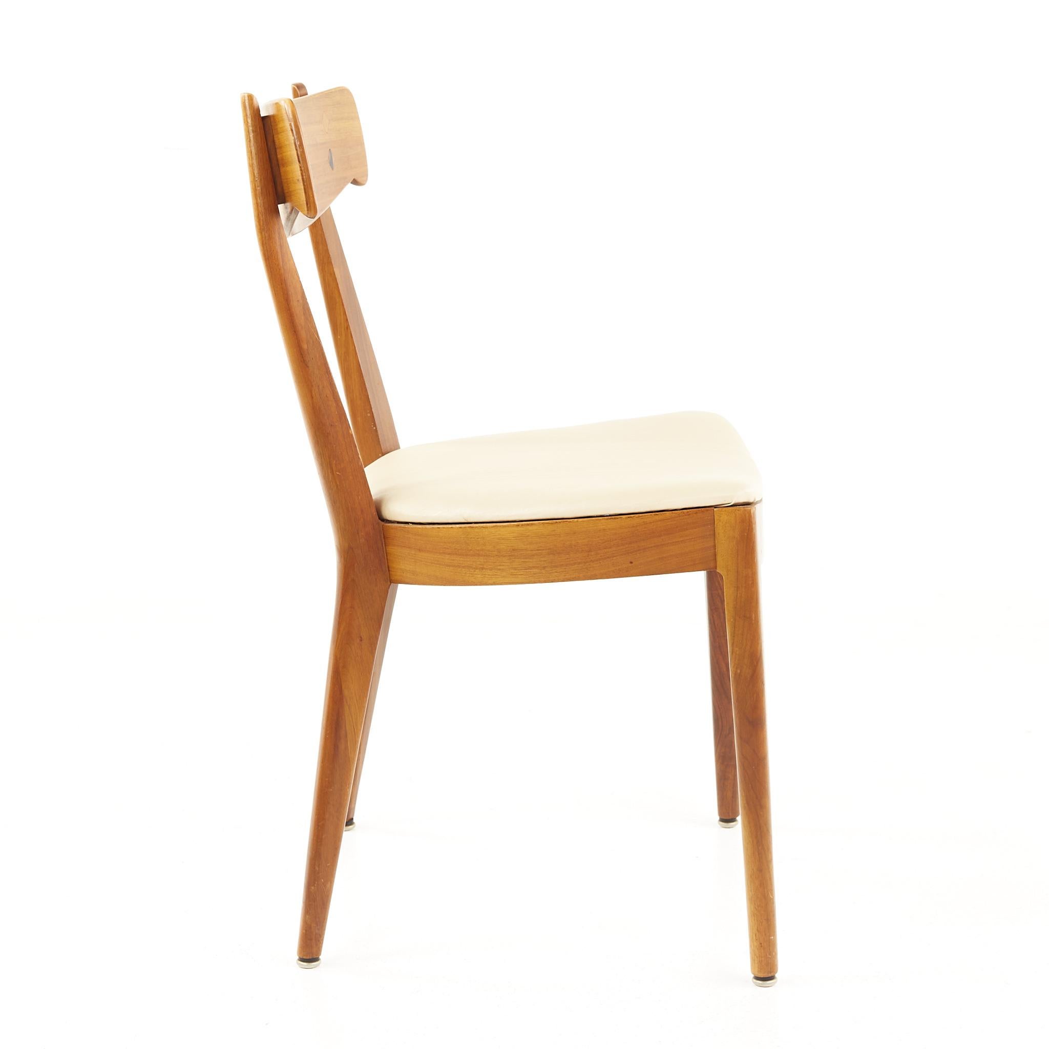 Upholstery Kipp Stewart for Drexel Mid Century Walnut Dining Chairs, Set of 6