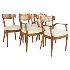 Kipp Stewart for Drexel Mid Century Walnut Dining Chairs - Set of 6