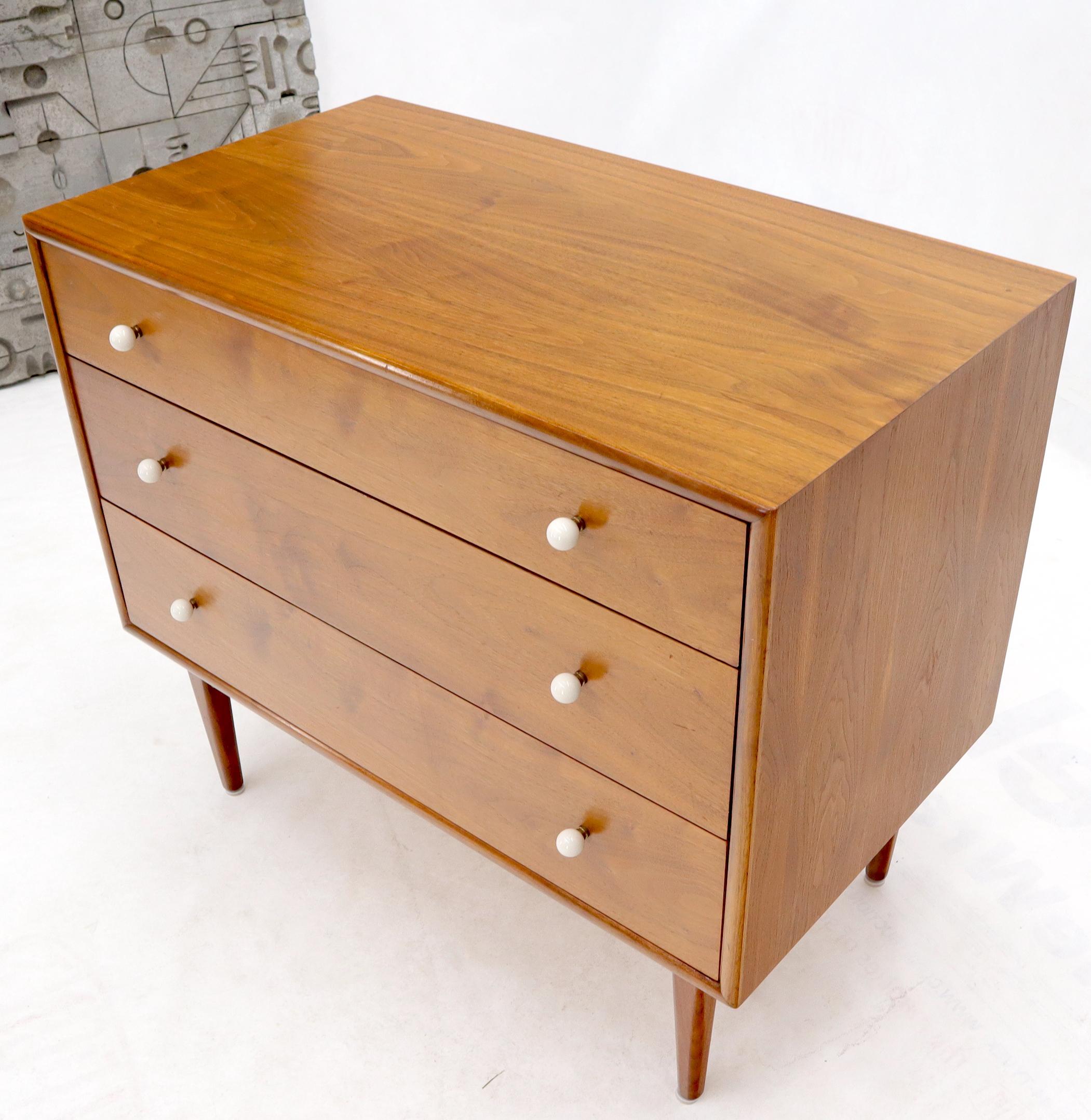 Mid-Century Modern Kipp Stewart for Drexel Walnut 3 Bachelor Chest Dresser