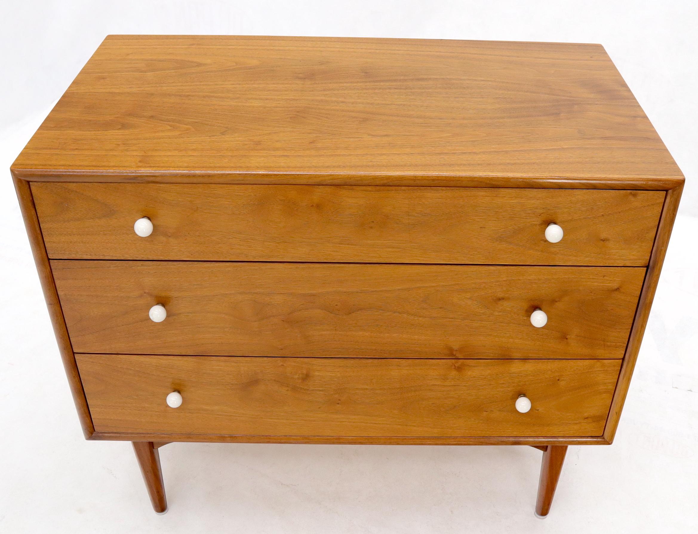 Lacquered Kipp Stewart for Drexel Walnut 3 Bachelor Chest Dresser