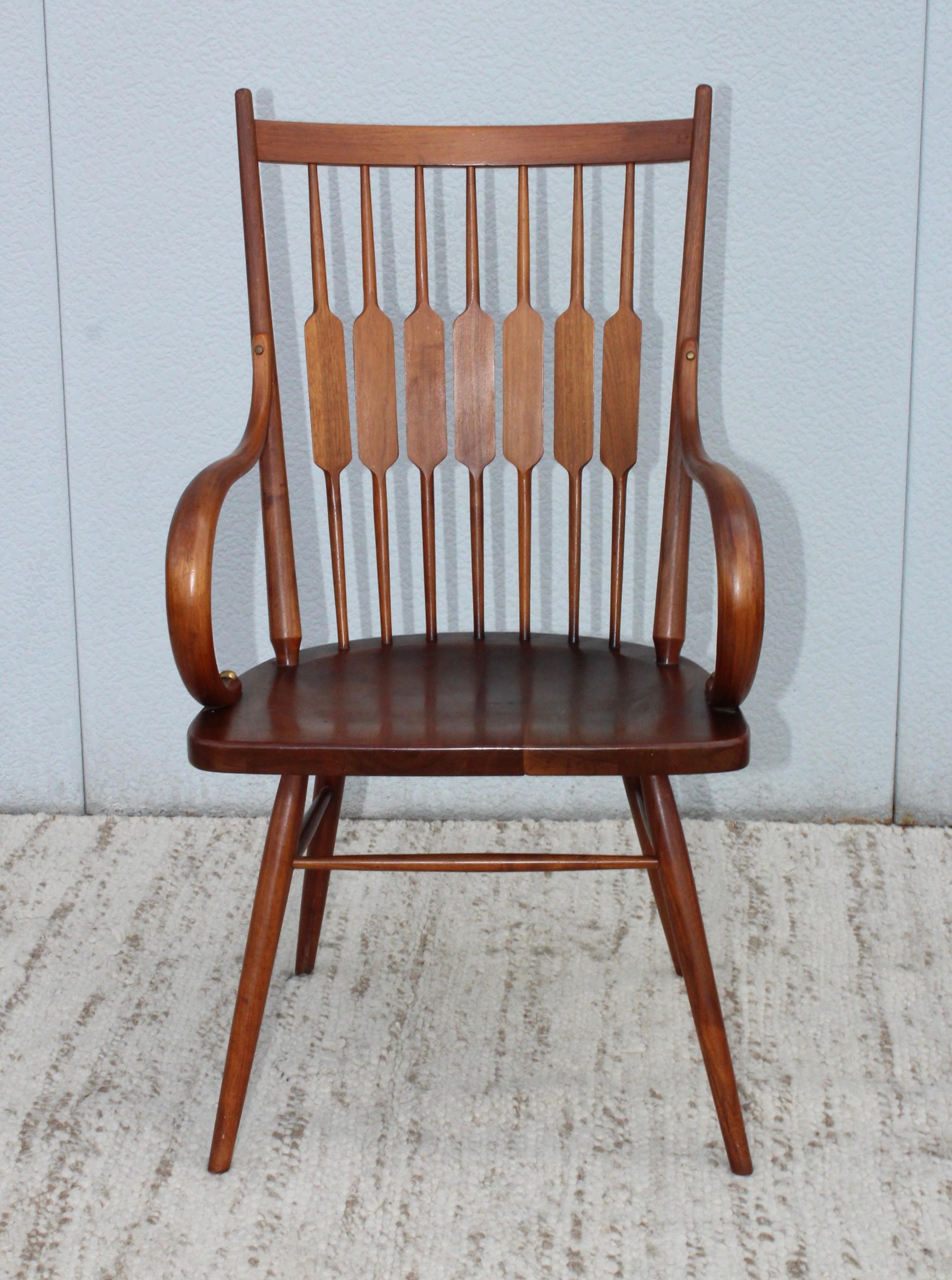 1960s Mid-Century Modern Kipp Stewart designed for Drexel walnut armchair.