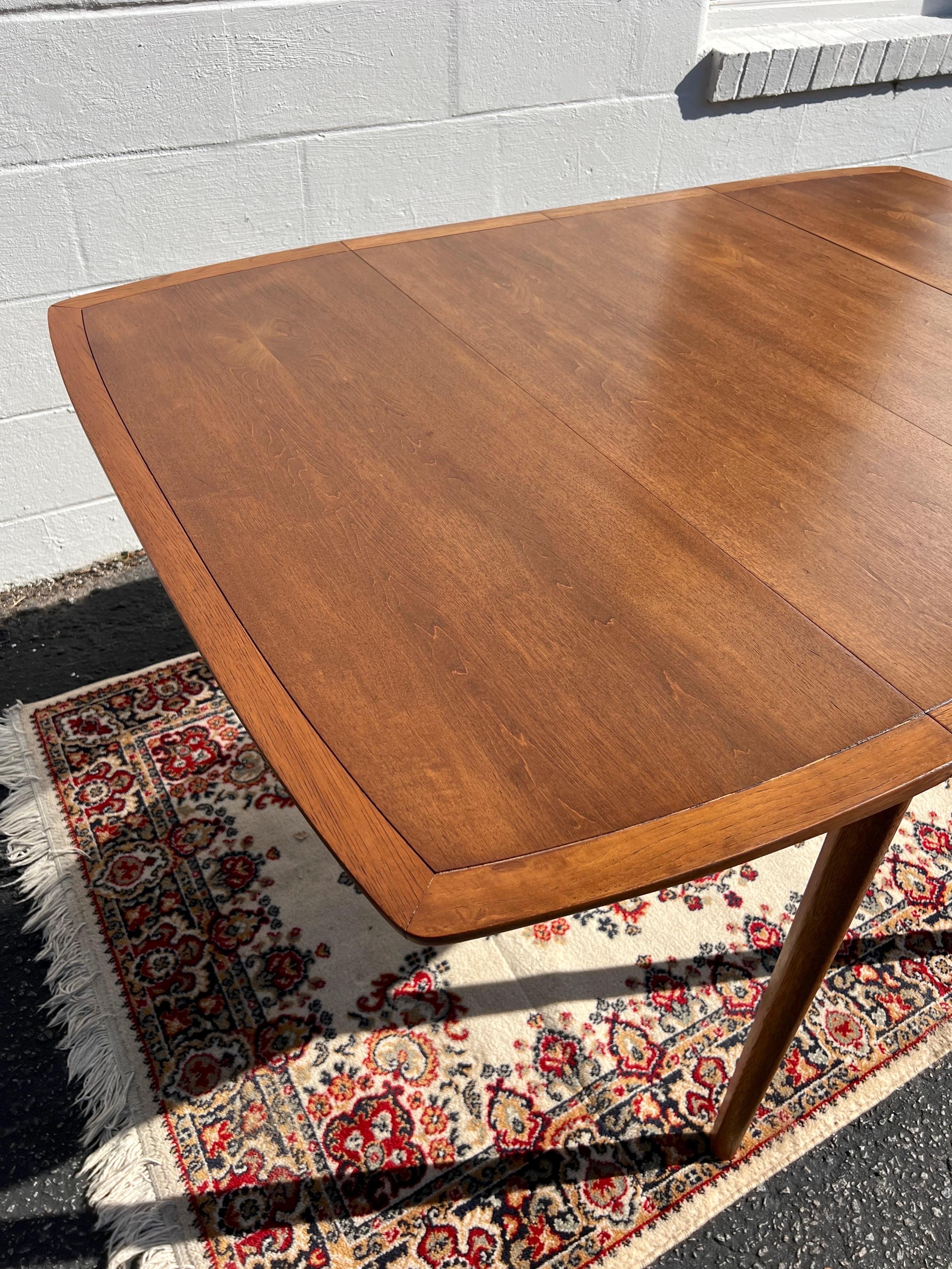 Kipp Stewart for Drexel Walnut Dining Table with 4 Leaves 4
