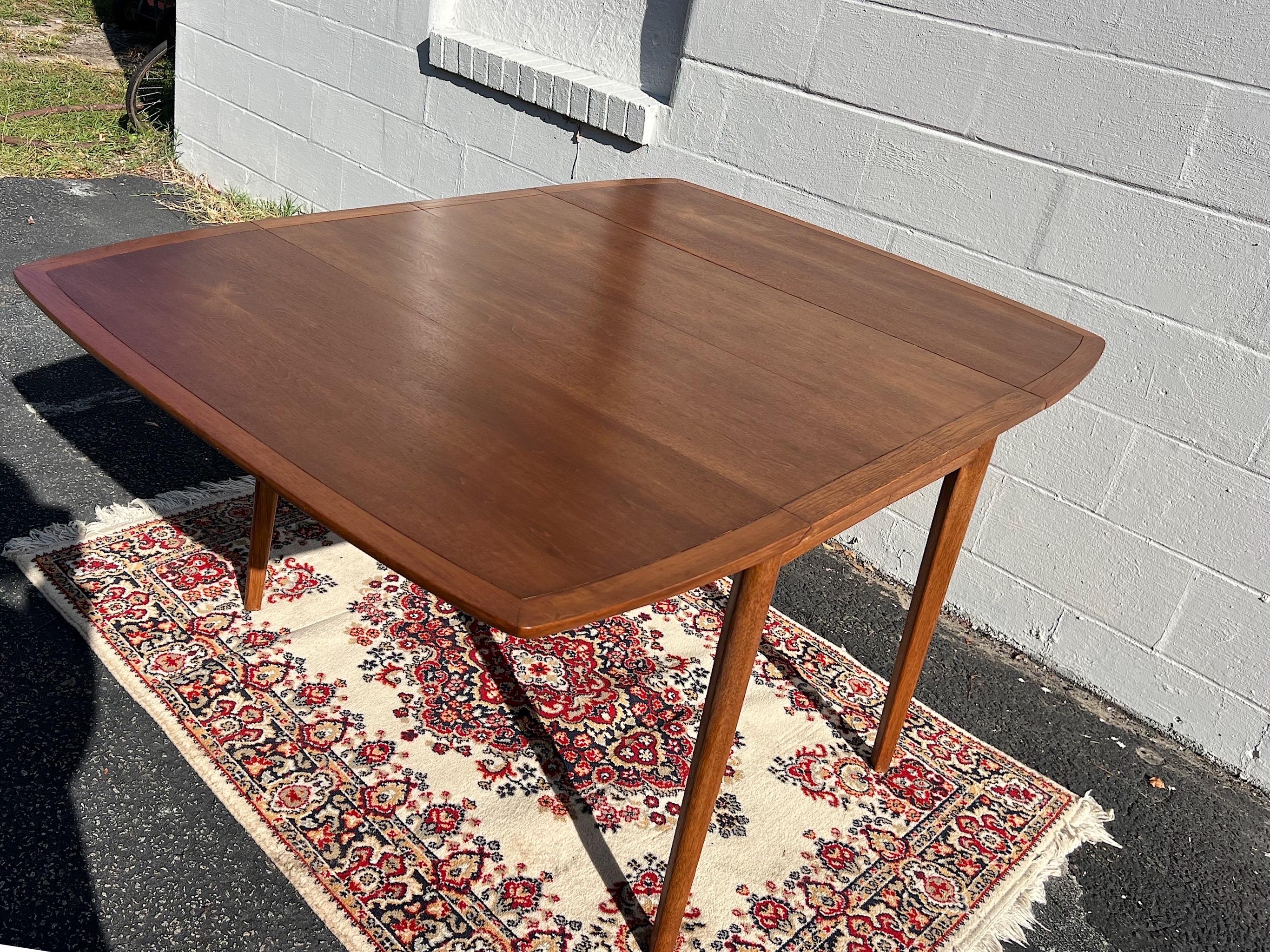 Kipp Stewart for Drexel Walnut Dining Table with 4 Leaves 6