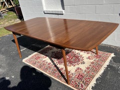 Kipp Stewart for Drexel Walnut Dining Table with 4 Leaves