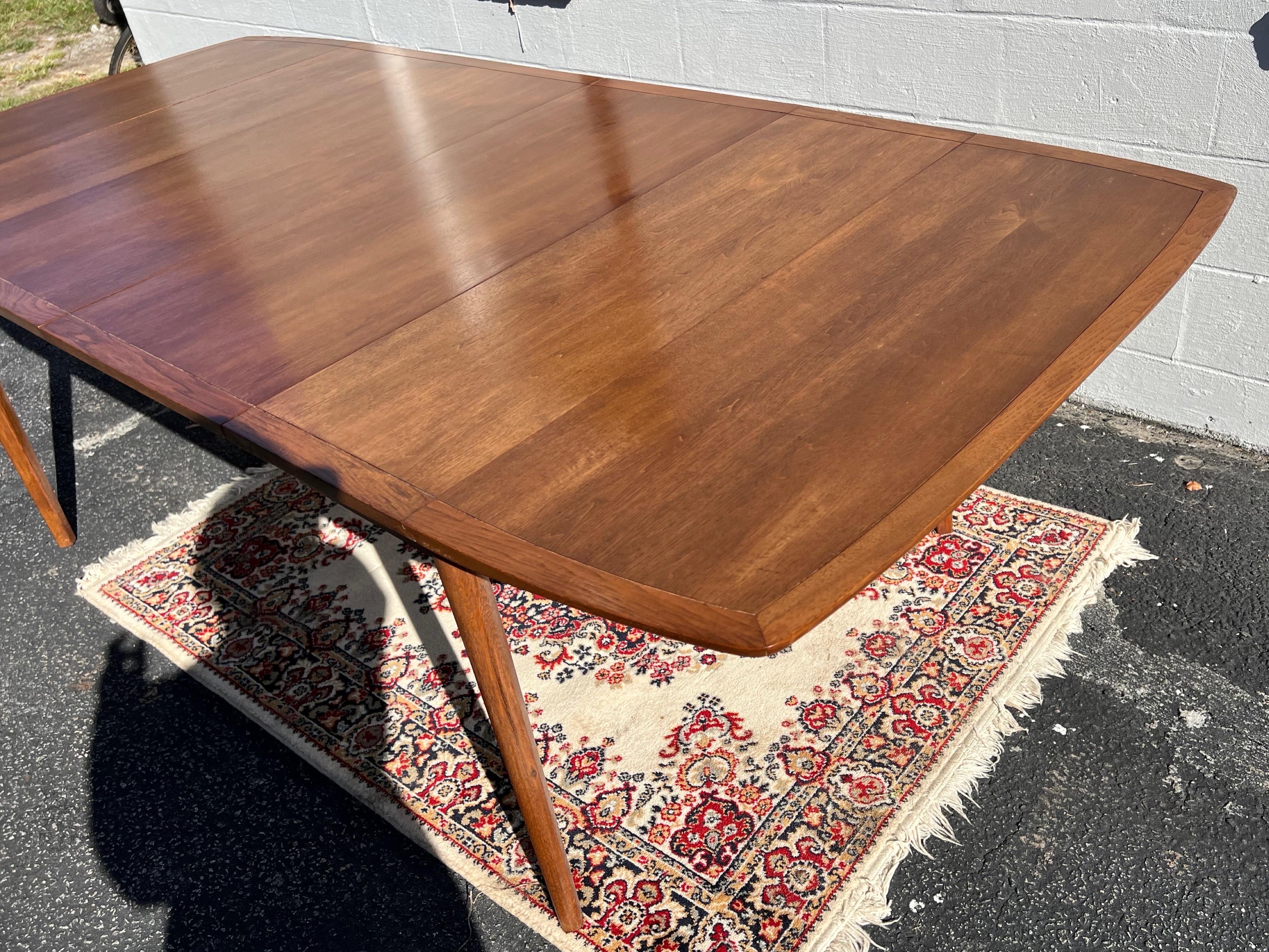 Kipp Stewart for Drexel Walnut Dining Table with 4 Leaves 1