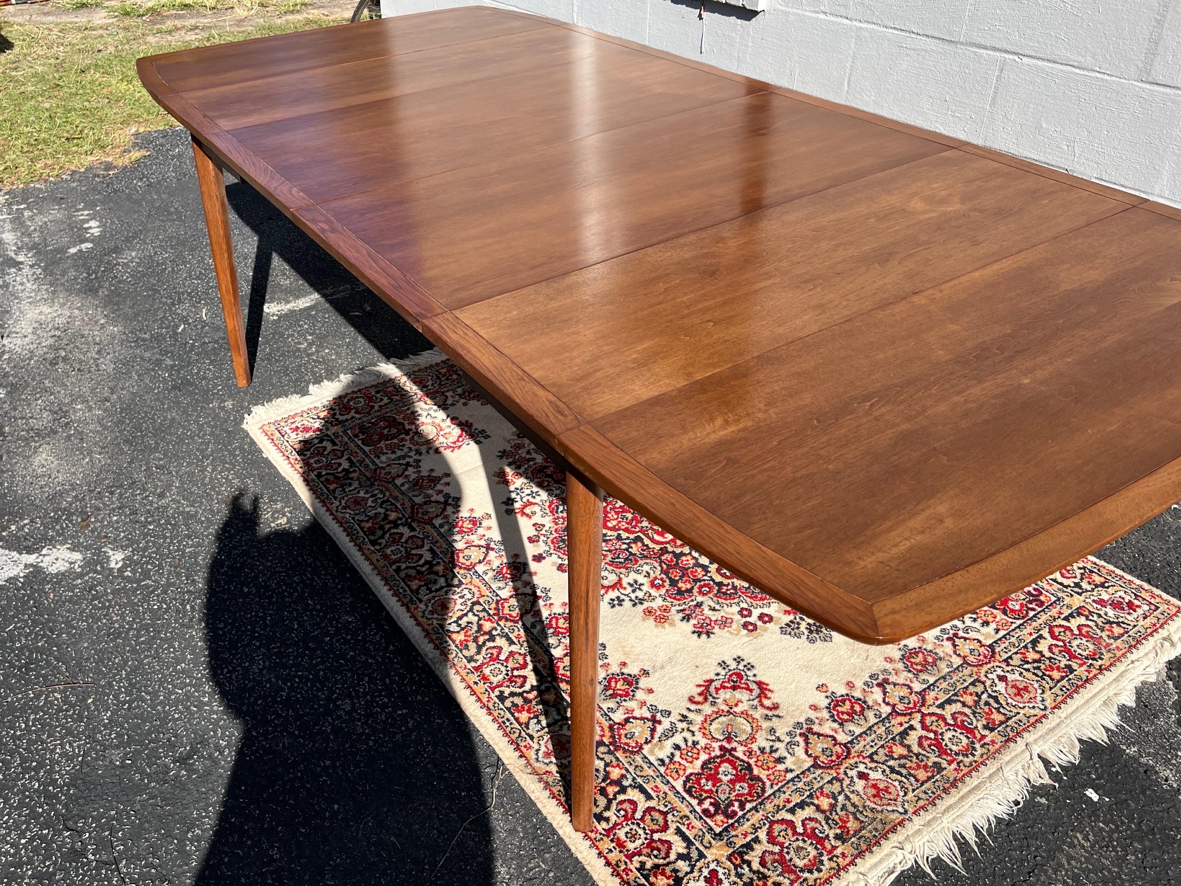 Kipp Stewart for Drexel Walnut Dining Table with 4 Leaves 2