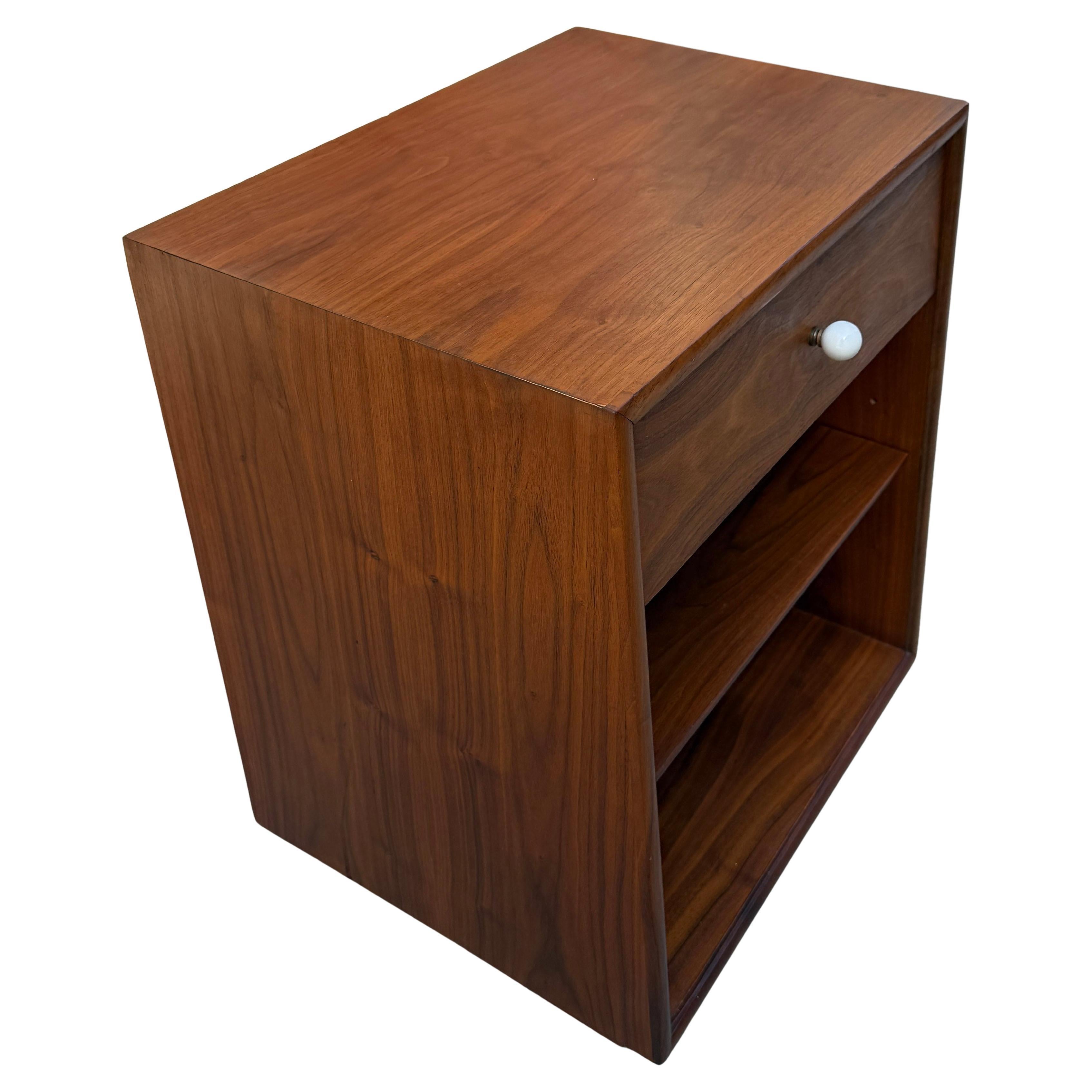 Kipp Stewart for Drexel Walnut Night Stand or Record storage Cabinet 6