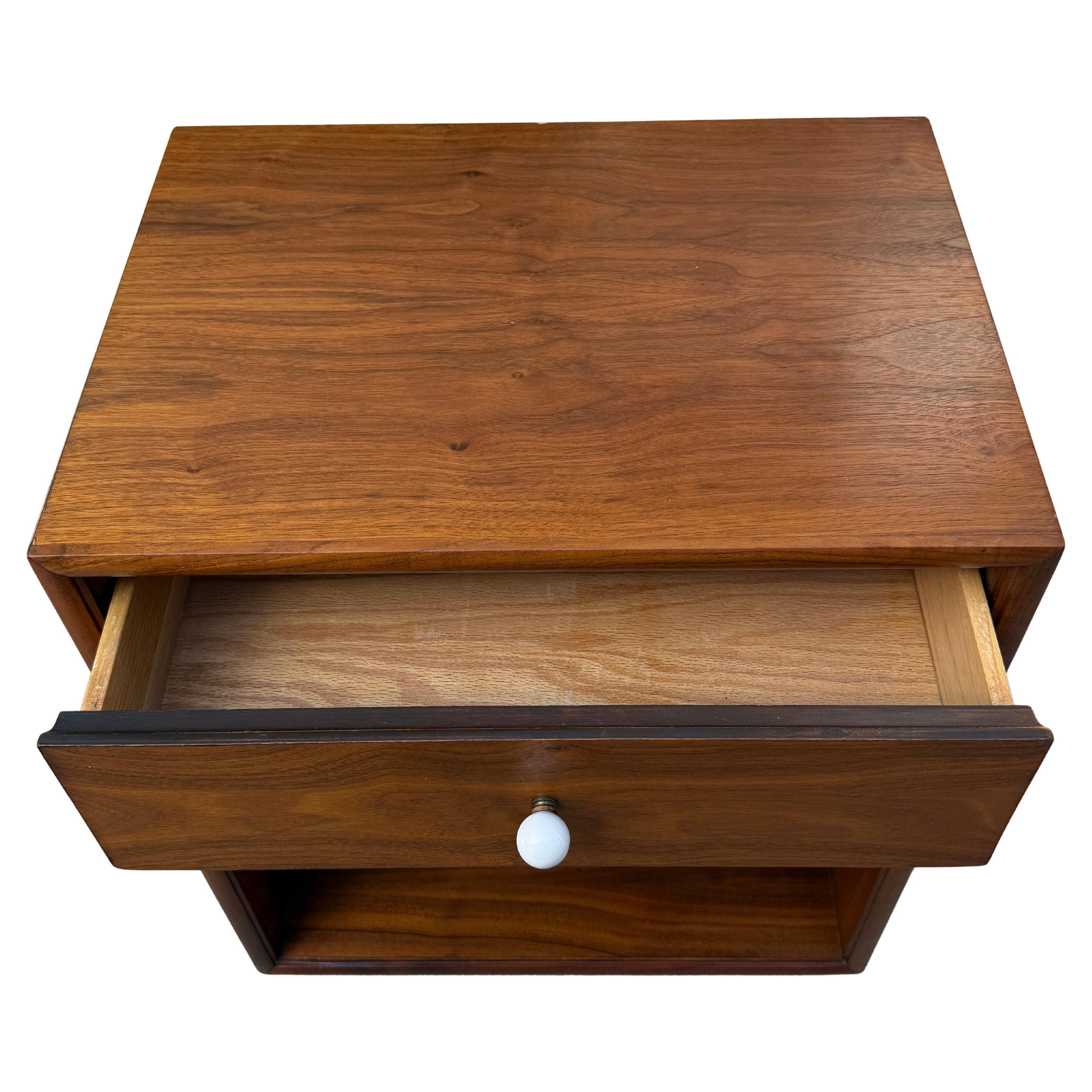 Kipp Stewart for Drexel Walnut Night Stand or Record storage Cabinet 7