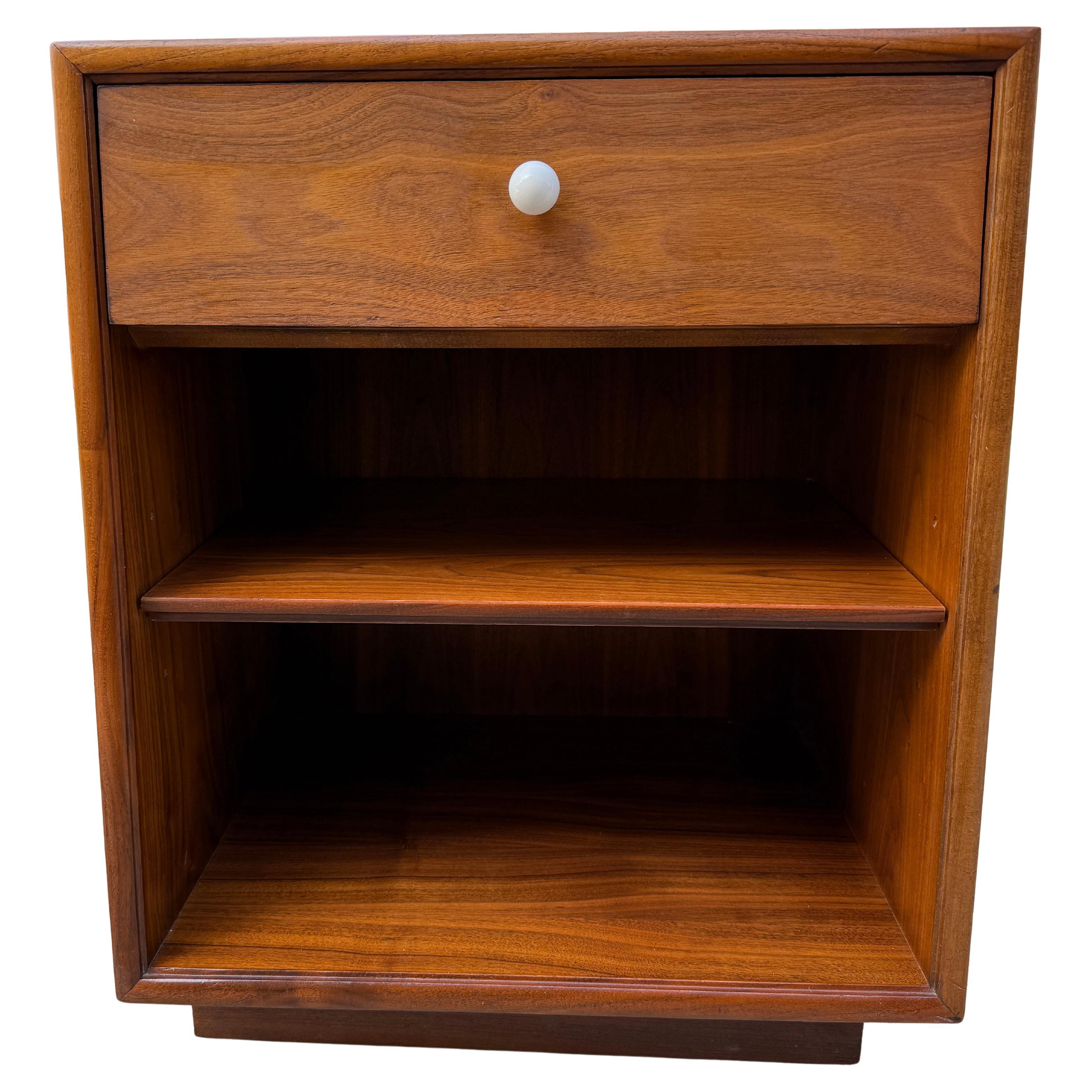 American Kipp Stewart for Drexel Walnut Night Stand or Record storage Cabinet