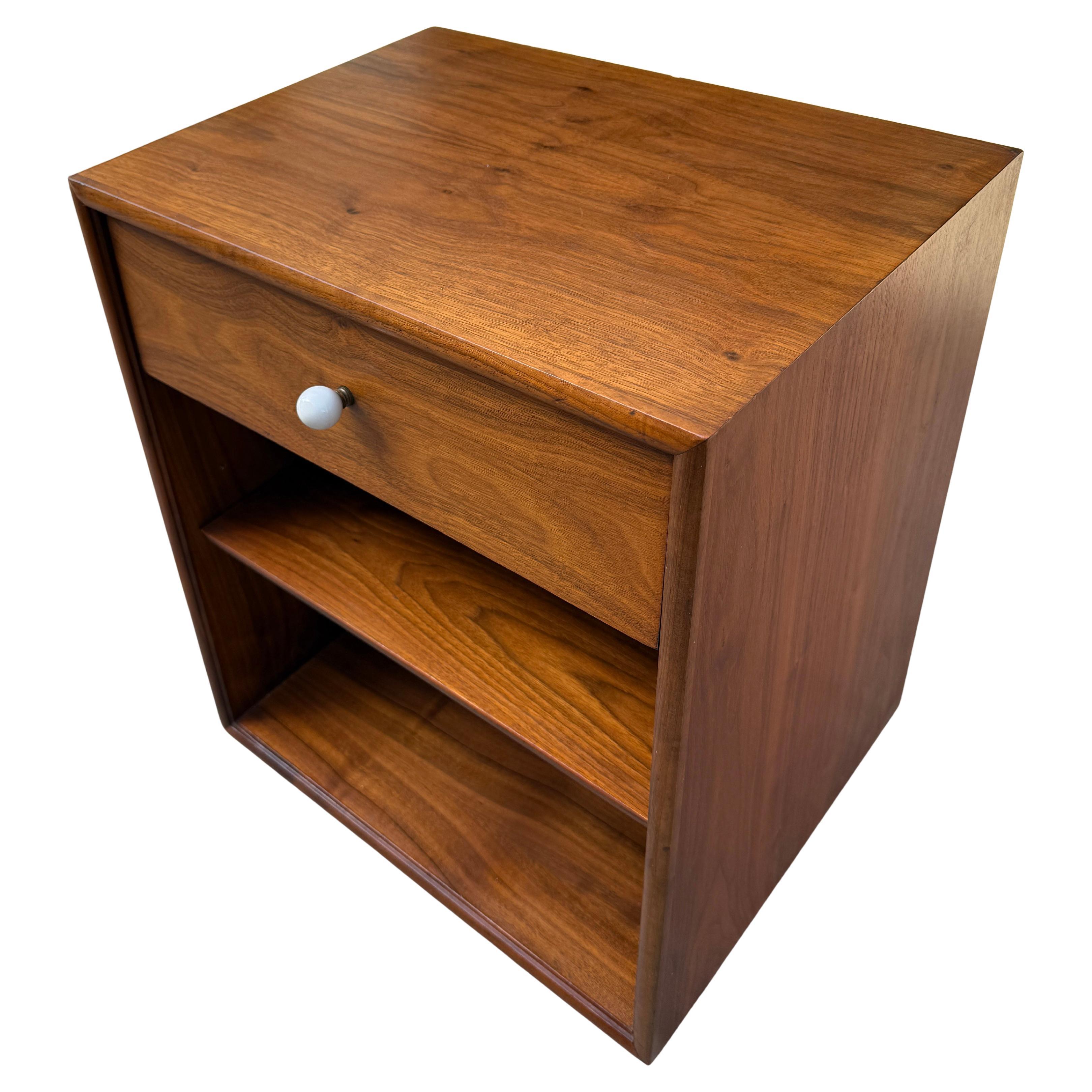 Kipp Stewart for Drexel Walnut Night Stand or Record storage Cabinet 1