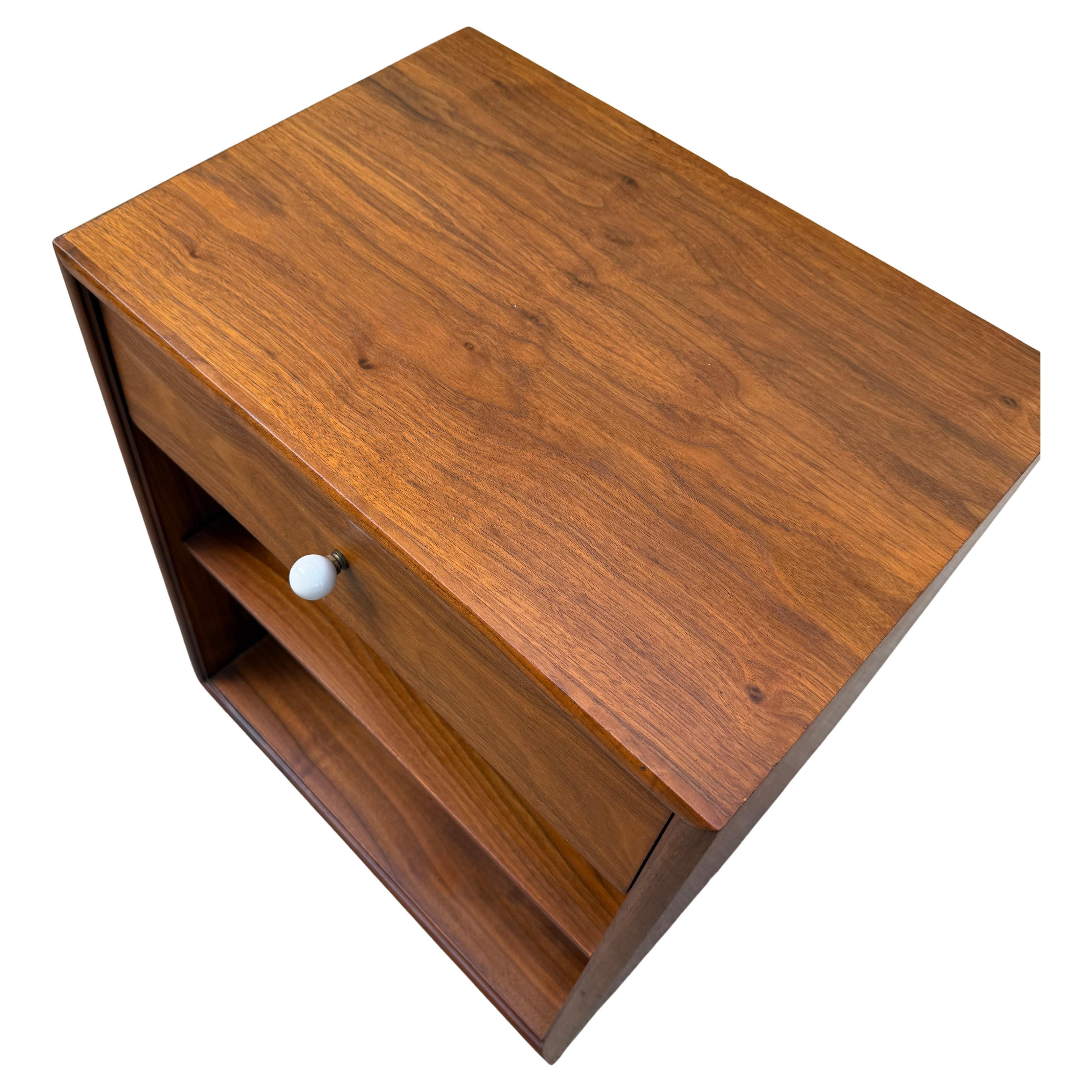 Kipp Stewart for Drexel Walnut Night Stand or Record storage Cabinet 2